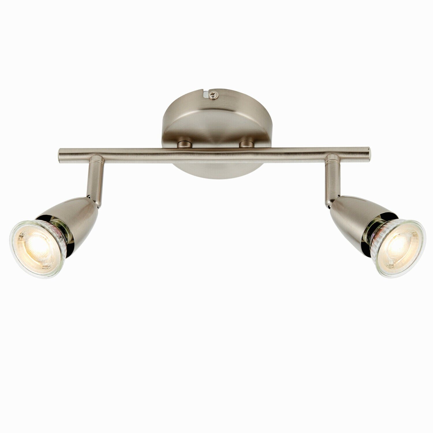 Loops Direct 35.5cm Long Steel Adjustable Ceiling Spotlight - Satin Nickel
