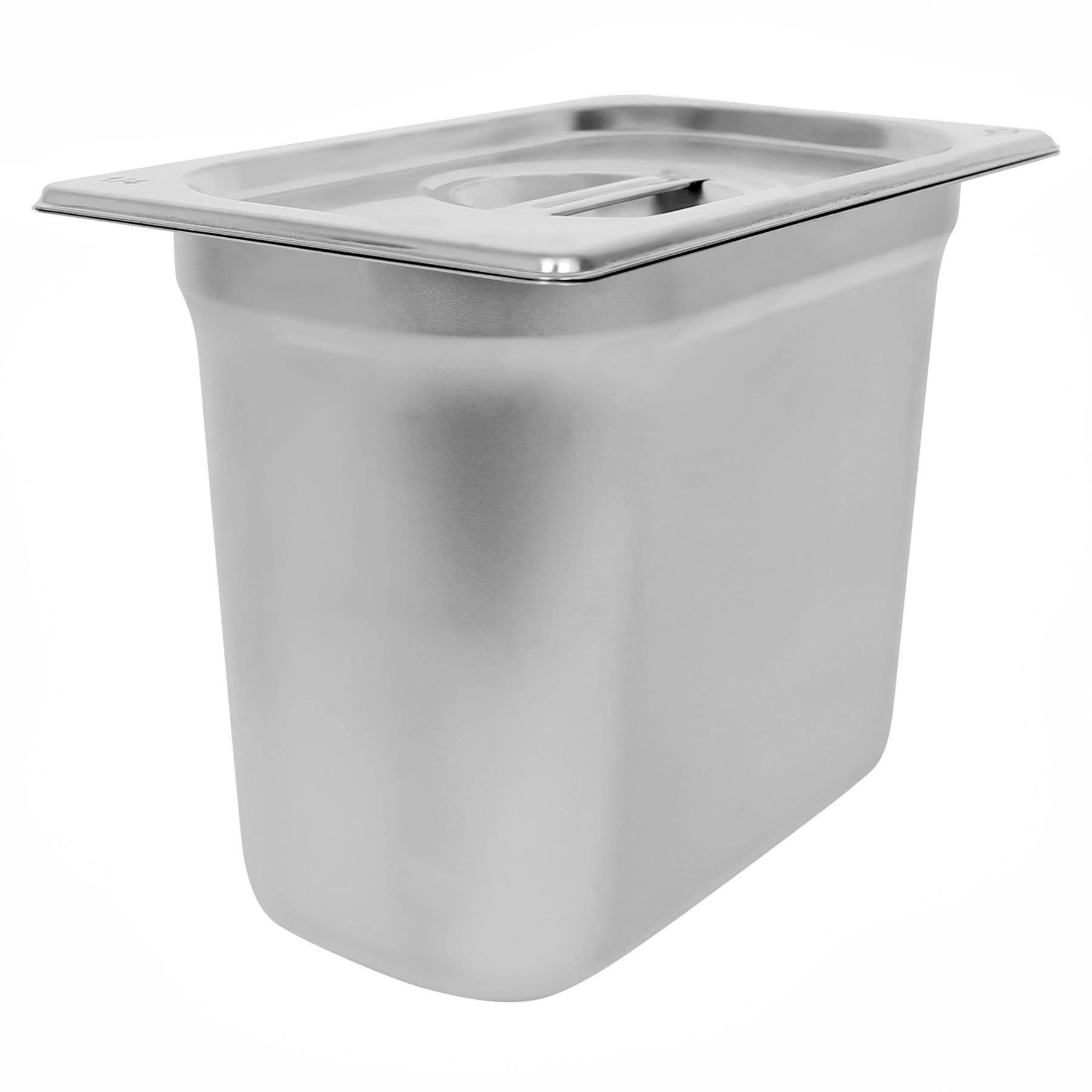 Argon Tableware Steel Gastronorm Container with Lid 1/4 - 5.25L