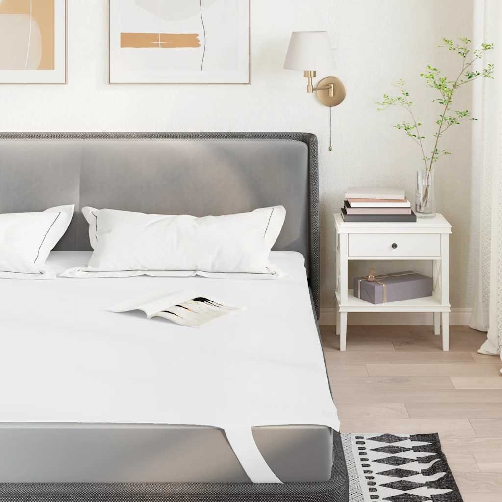 Walplus Waterproof Polyester Mattress Protector - White - 160 x 200 cm