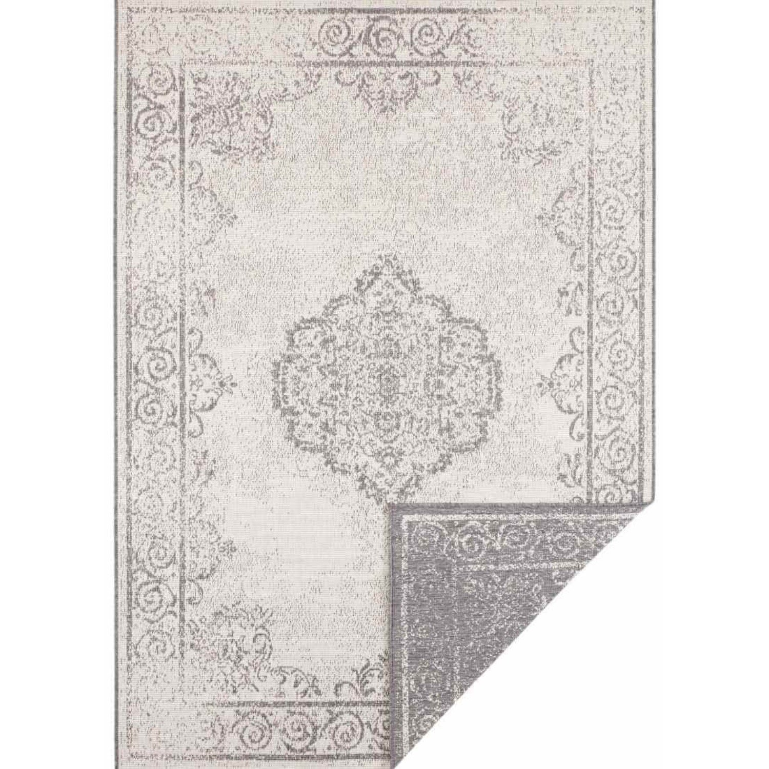 Hanse Home Grey Cebu Indoor Outdoor Reversible Flatweave Rug - 80 x 150cm