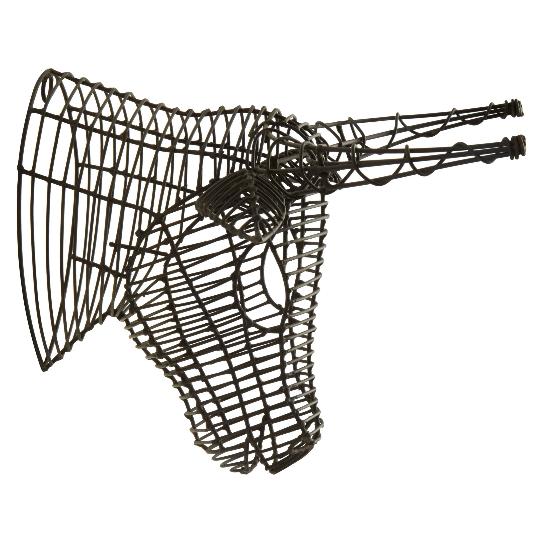 Orsina Zania Wire Buffalo Head Sculpture Wall Art - Black