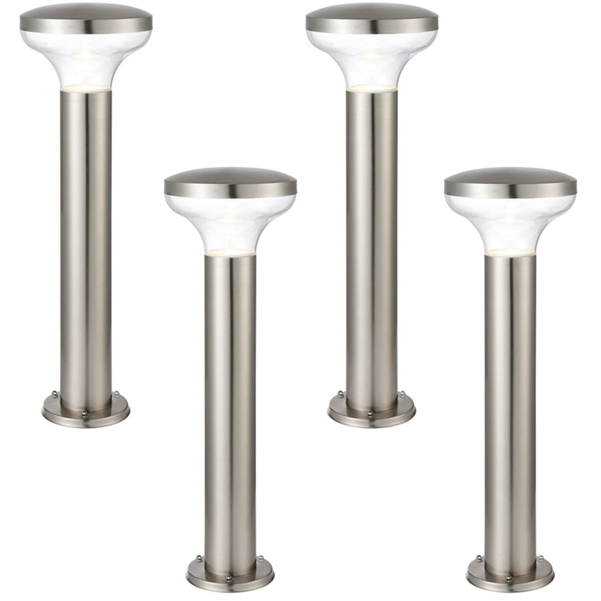 Loops Direct Pack of 4 16cm 316 LED Bollard Light - Brushed Stainless Steel