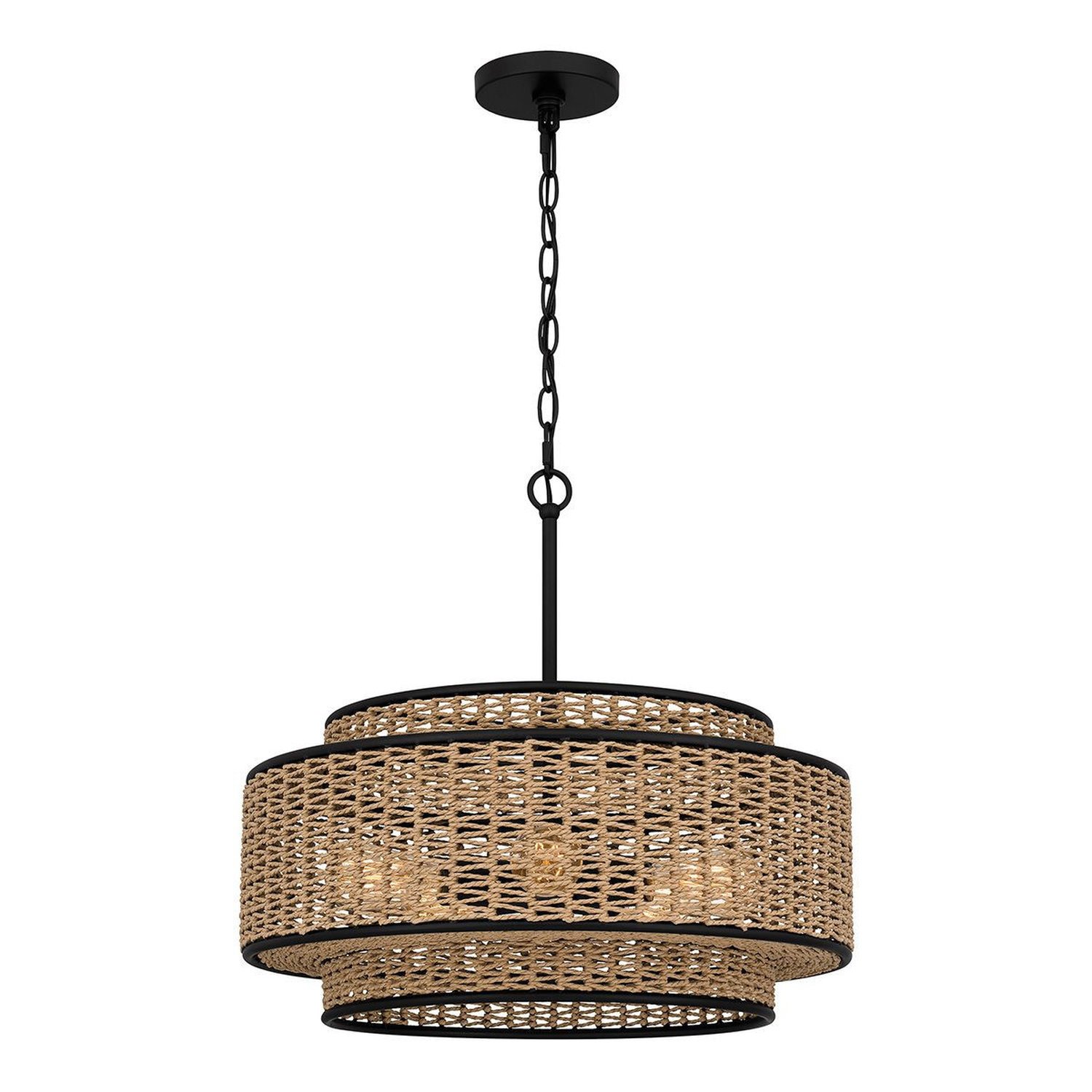 Elstead Quoizel 5 Arm Pendant Light - Matt Black