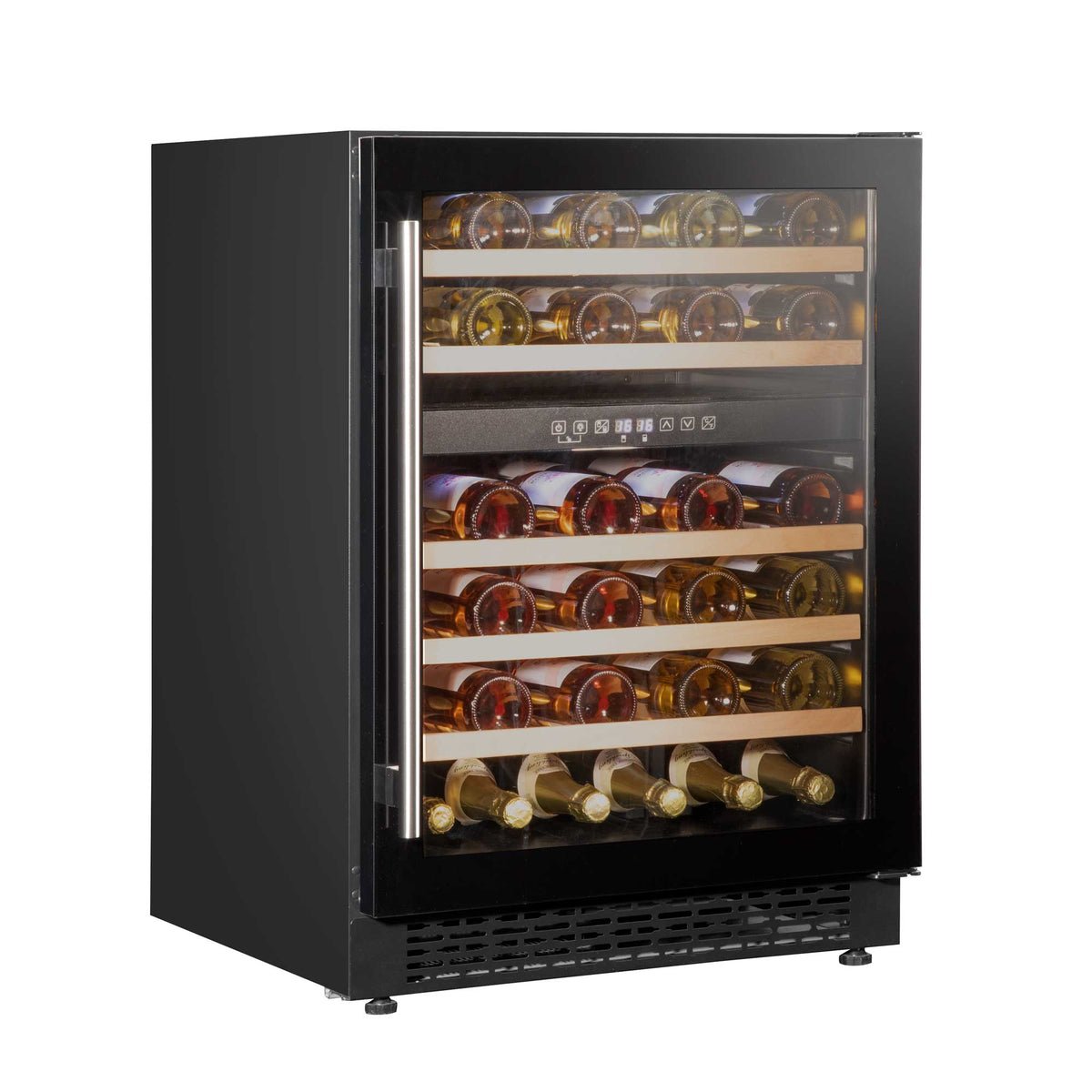 Baridi 46 Bottle Dual Zone Fridge with Touch Controls & LED Light - Black