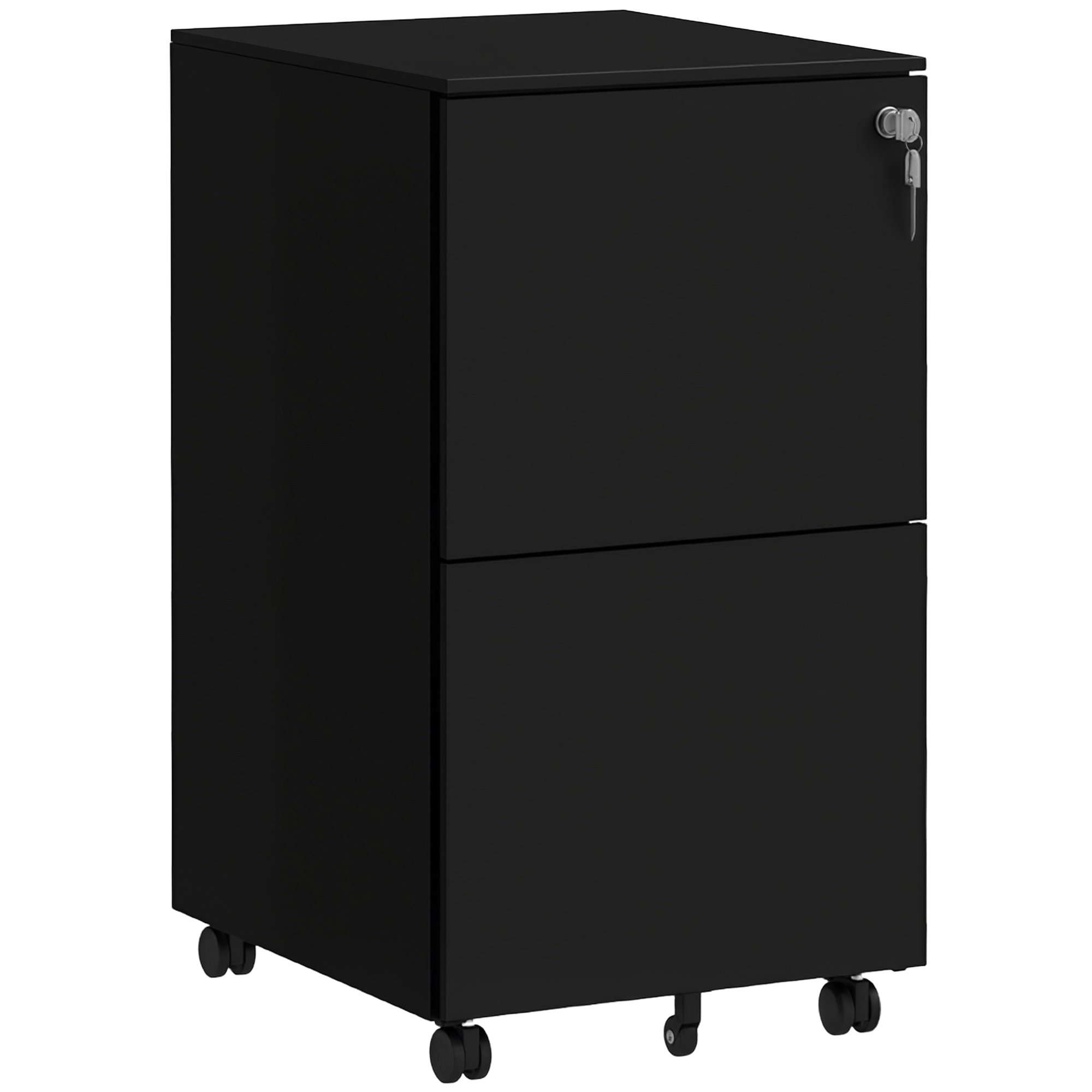 Vinsetto 2 Drawer Steel Mobile File Cabinet - Black