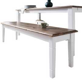 Noa & Nani Canterbury 157cm Dining Bench - White & Dark Pine