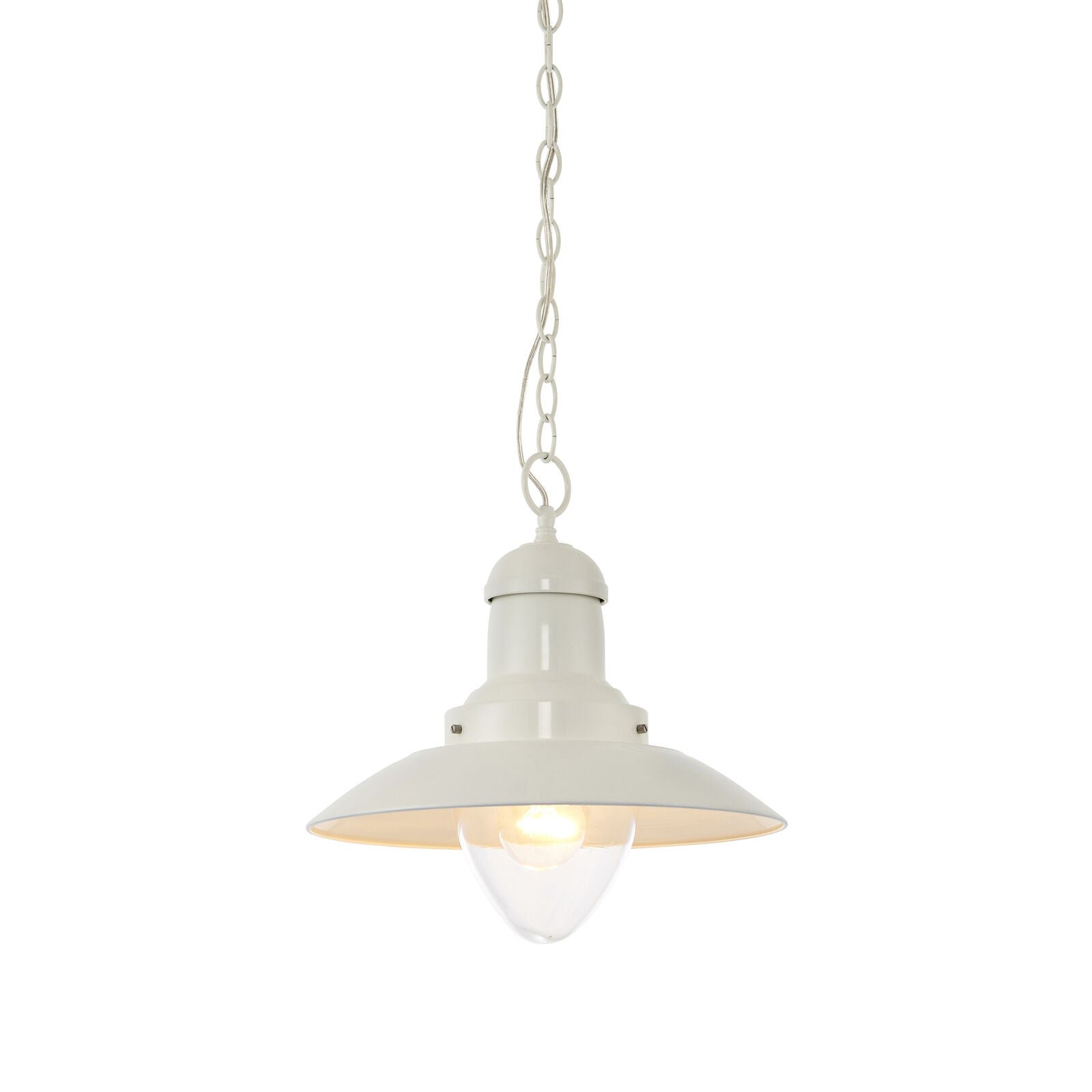 Loops Direct Ceiling Pendant Light - Gloss Cream and Clear Glass