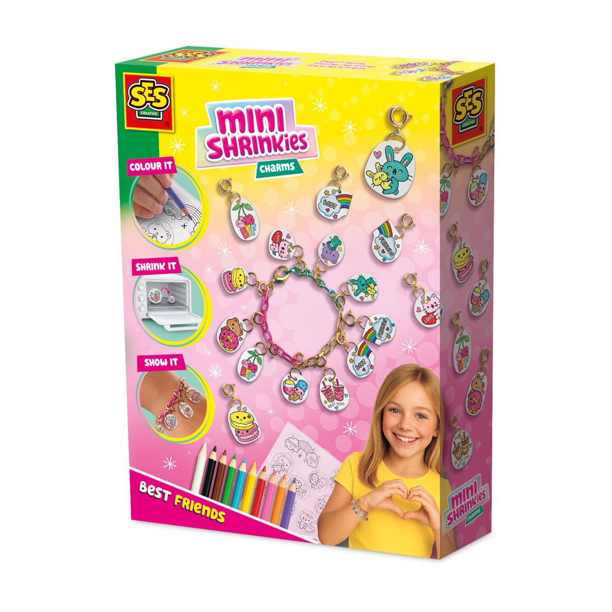 SES Creative Mini Shrinkies Charms Jewellery Craft Activity Set - Best Friends