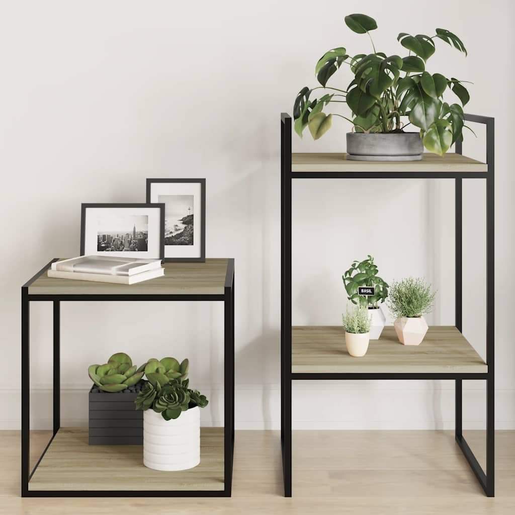 Walplus Pack of 4 Engineered Wood Bookshelf - Light Oak - 40 x 40 x 1.5 cm