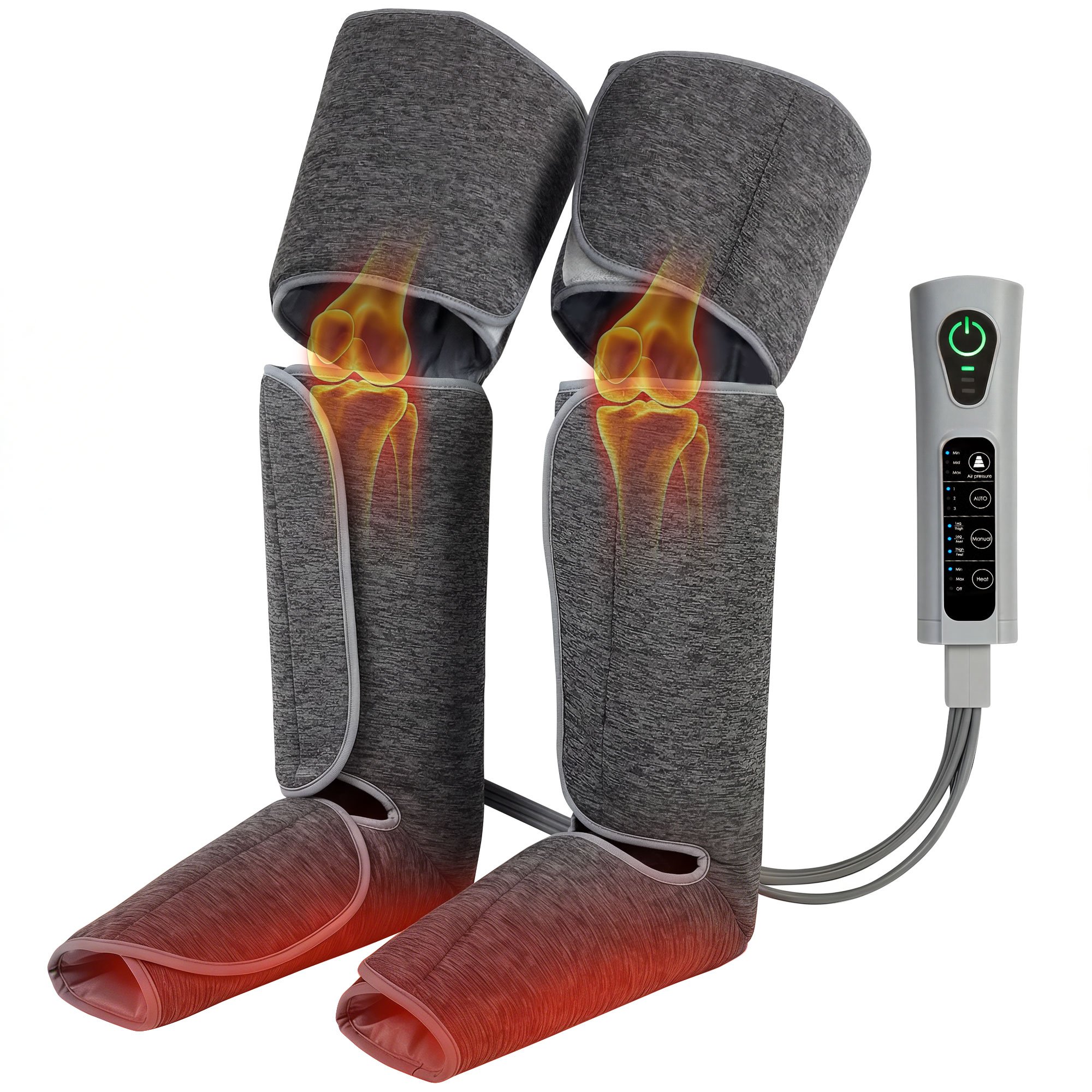 HOMCOM Heated Compression 3 Modes 3 Intensities Leg Massager – Grey