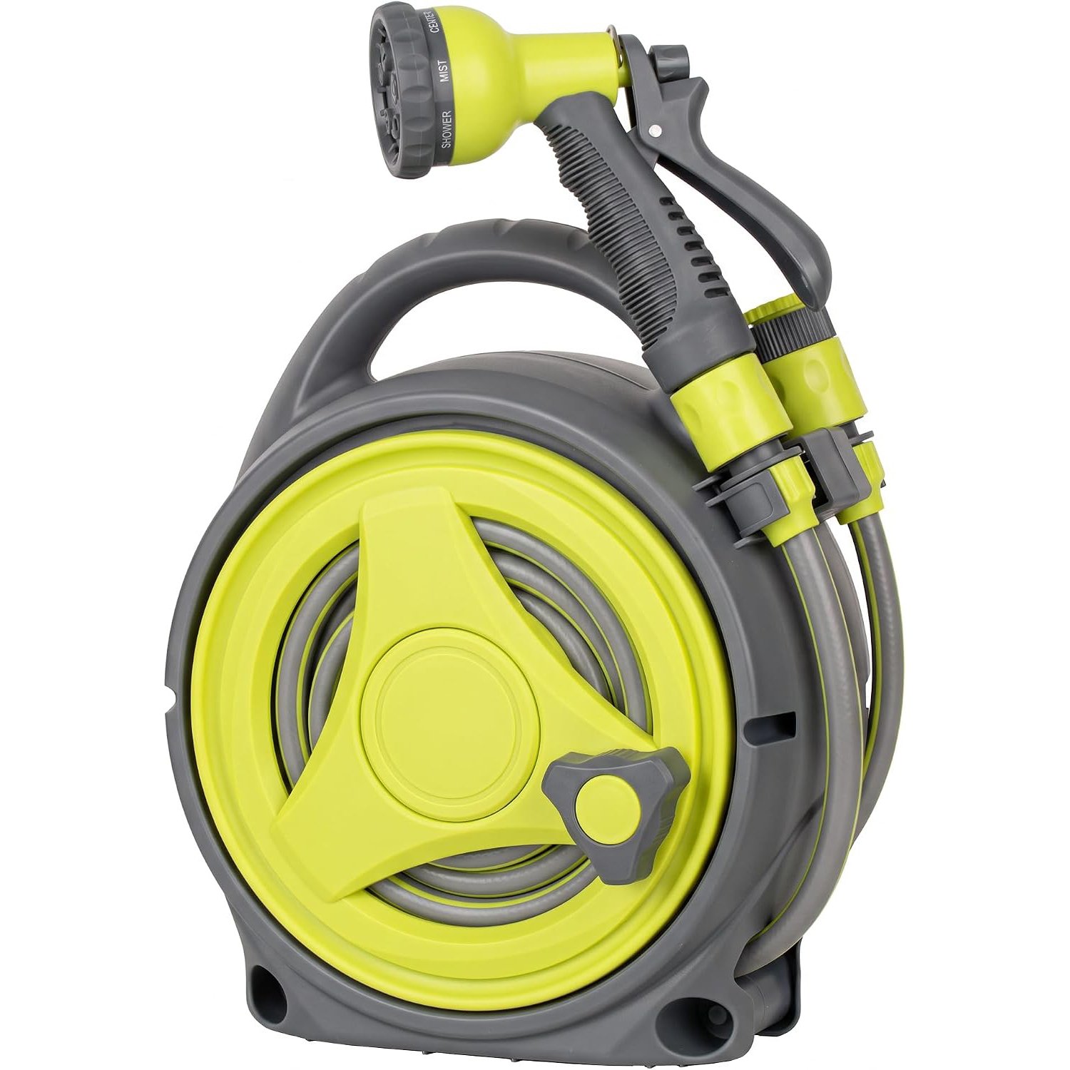 Vivo Technologies 15M Garden Hose Reel with 8 Adjustable Spray Nozzle