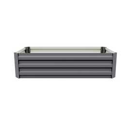 Living and Home 100x60cm Galvanised Steel Raised Garden Bed - Grey