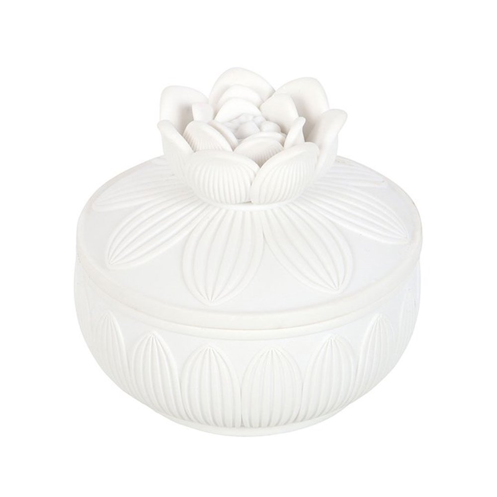 Something Different Lotus Trinket Box - White