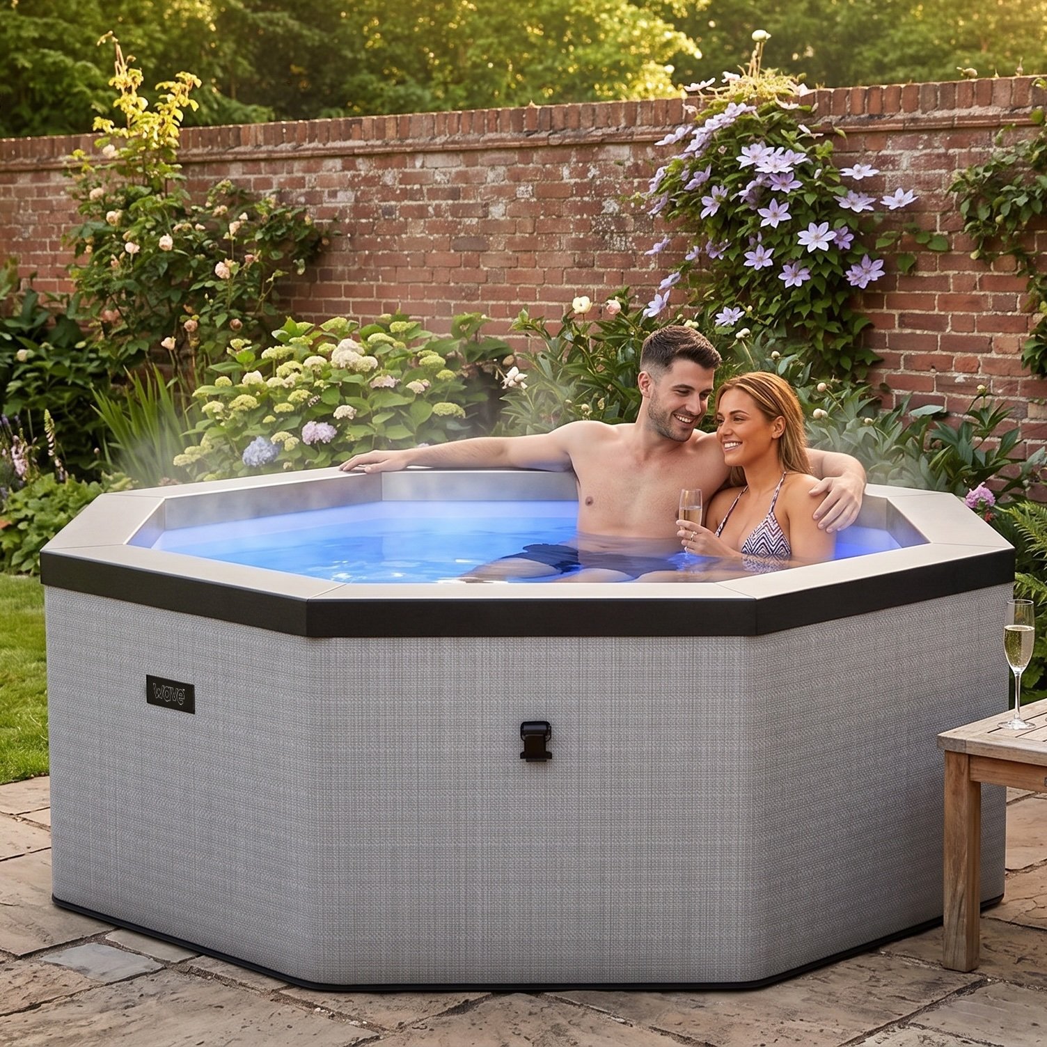 Wave Como 6-Person Eco Foam Hot Tub with Integrated Heater - Graphite Grey