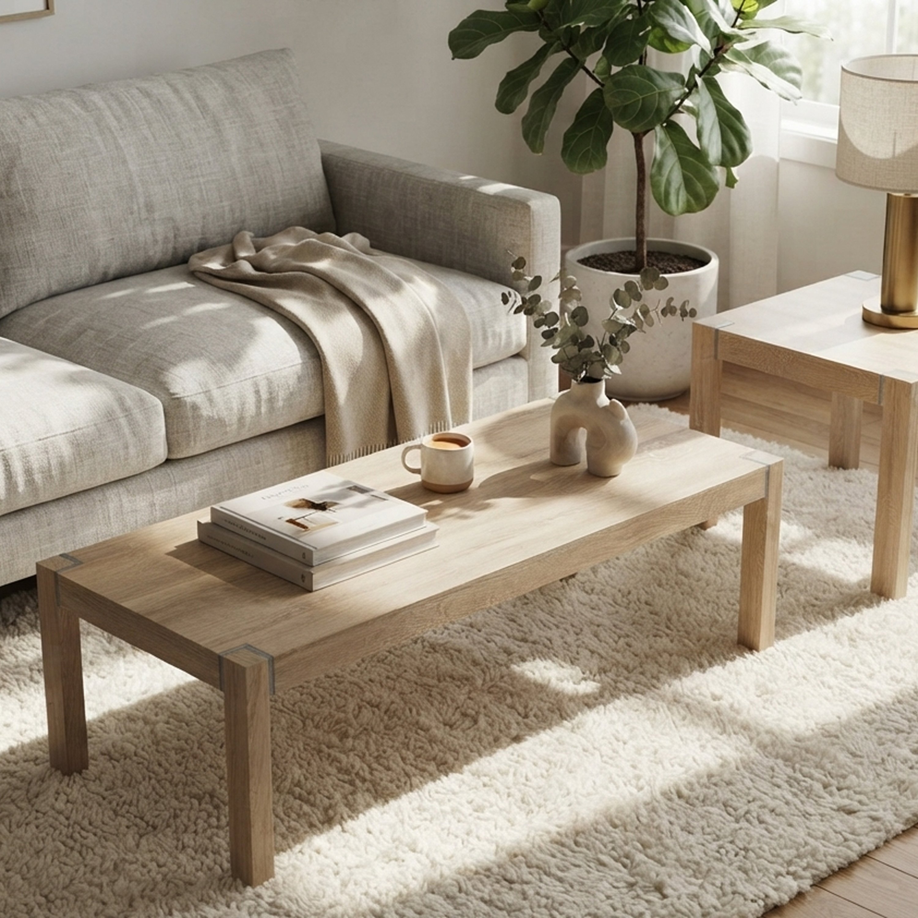 Orsina Loki Oak Veneer Set of 2 Tables – Natural