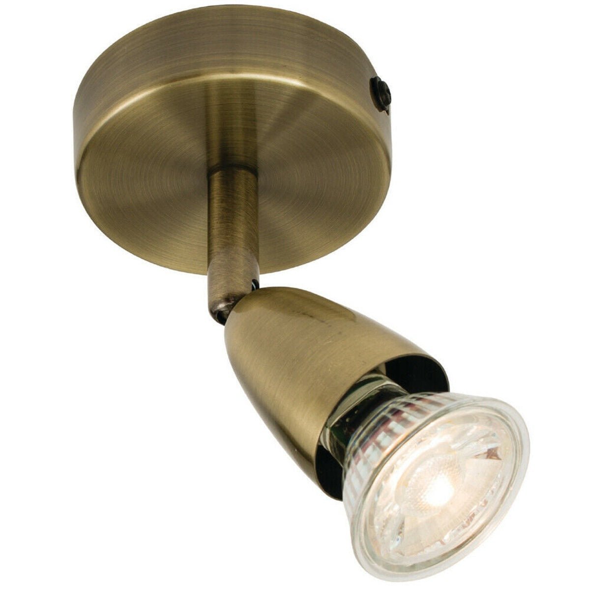 Loops Direct Amalfi Adjustable Ceiling Spotlight - Antique Brass 1 Lights