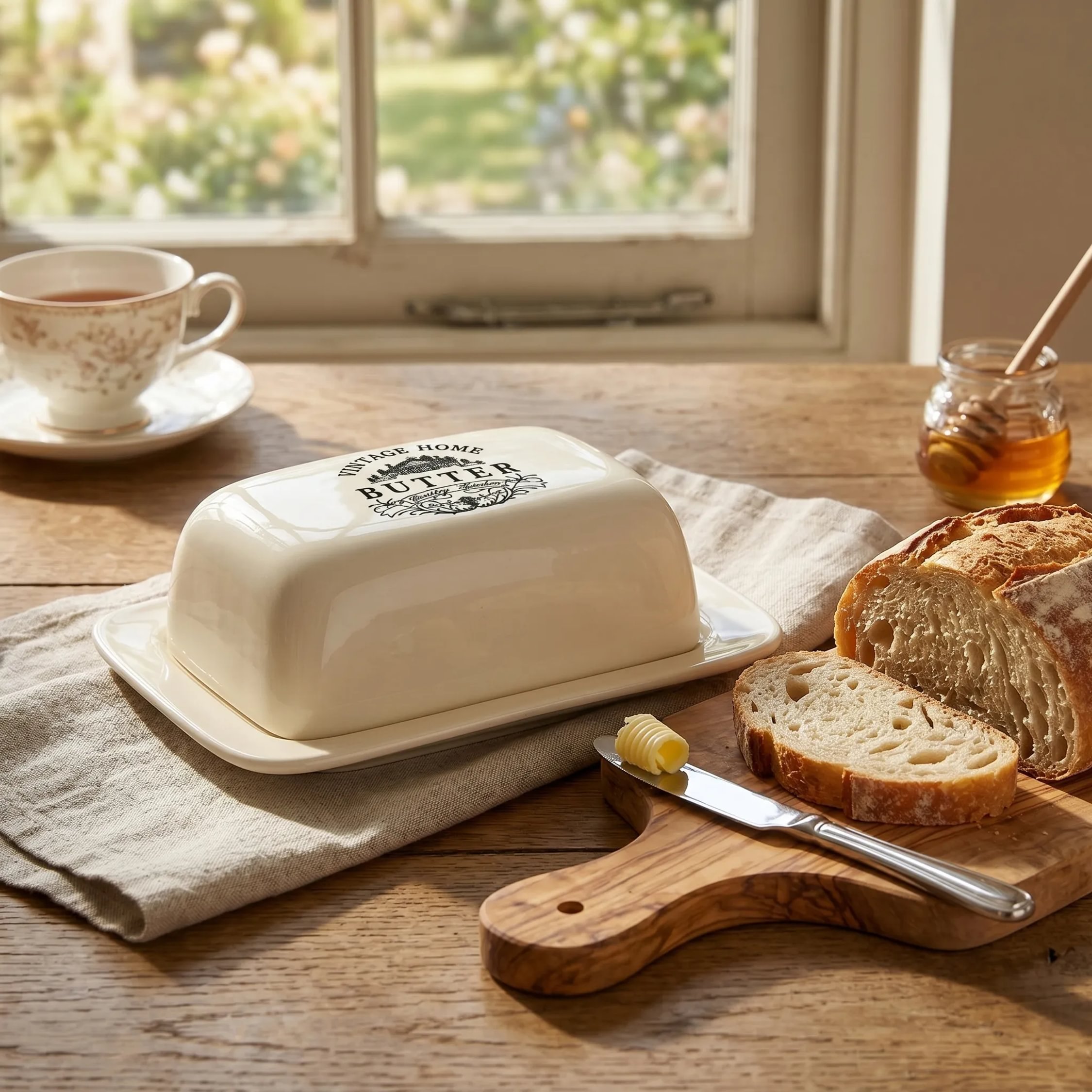 Orsina Vintage Home Butter Dish – Cream