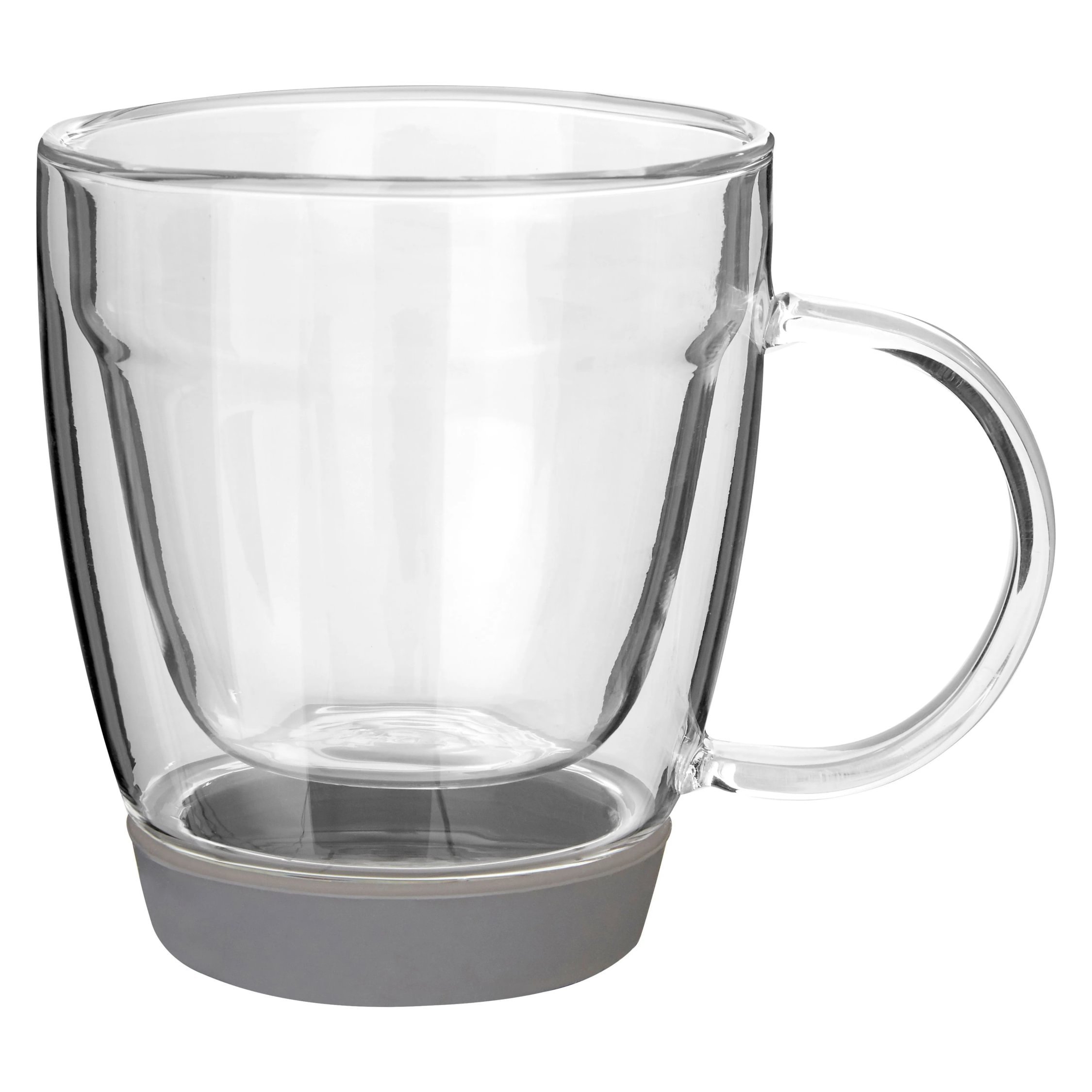 Orsina Amari Double Wall Glass Mug with Silicone Base 220ml – Grey