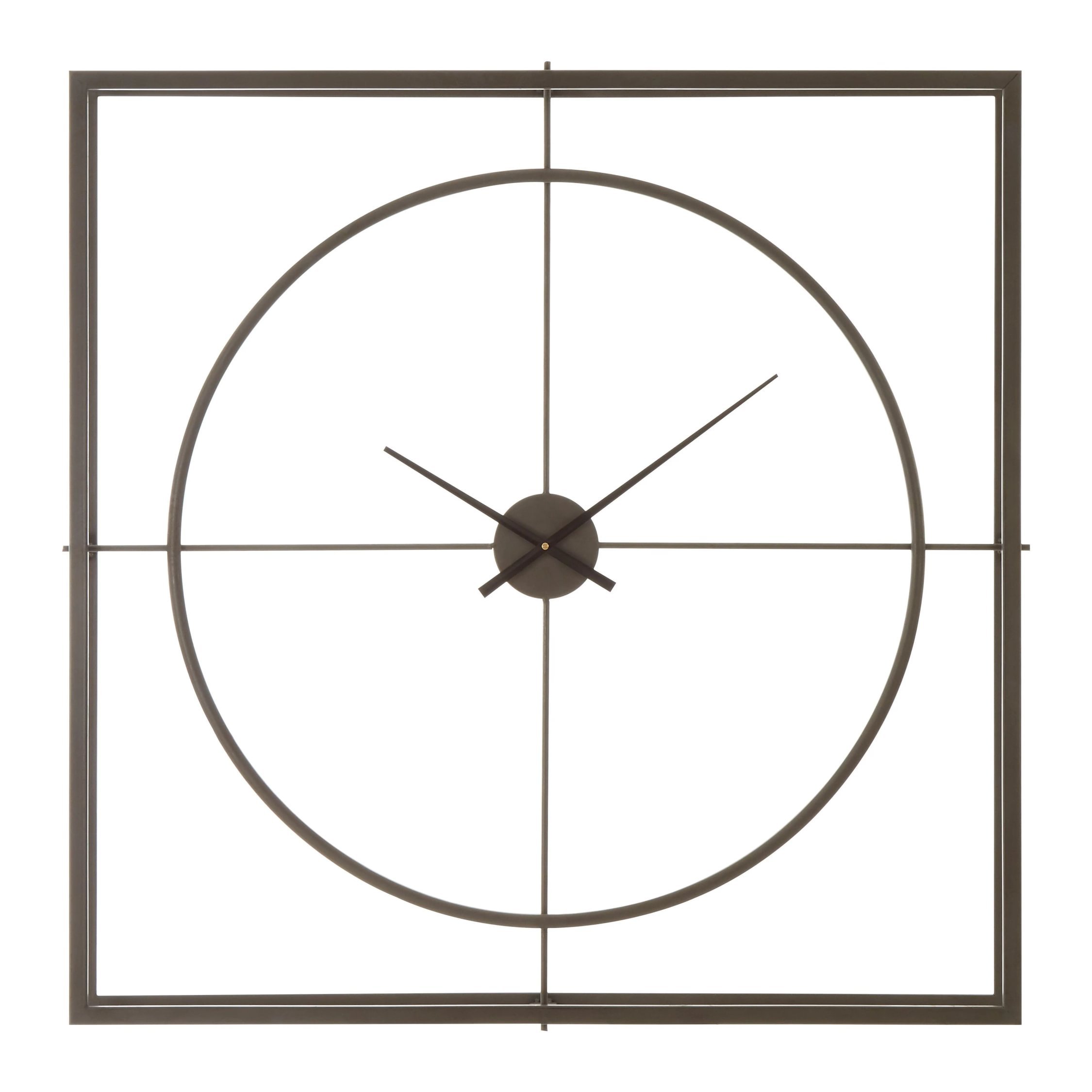 Orsina Trinity 105cm Dia Rust Wall Clock - Black