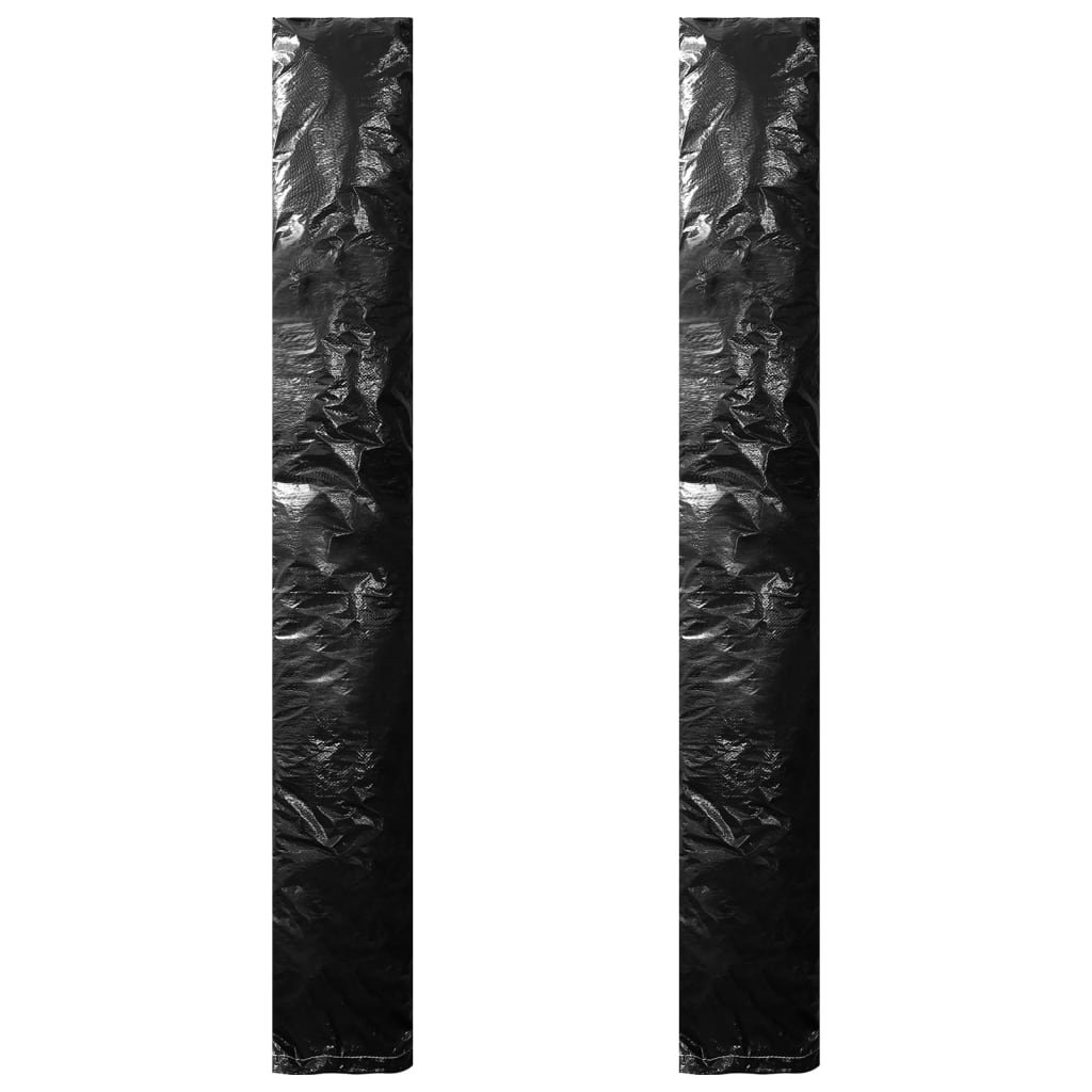 Walplus Pack of 2 Polyethylene Umbrella Covers with Zipper PE - Black - 200 cm