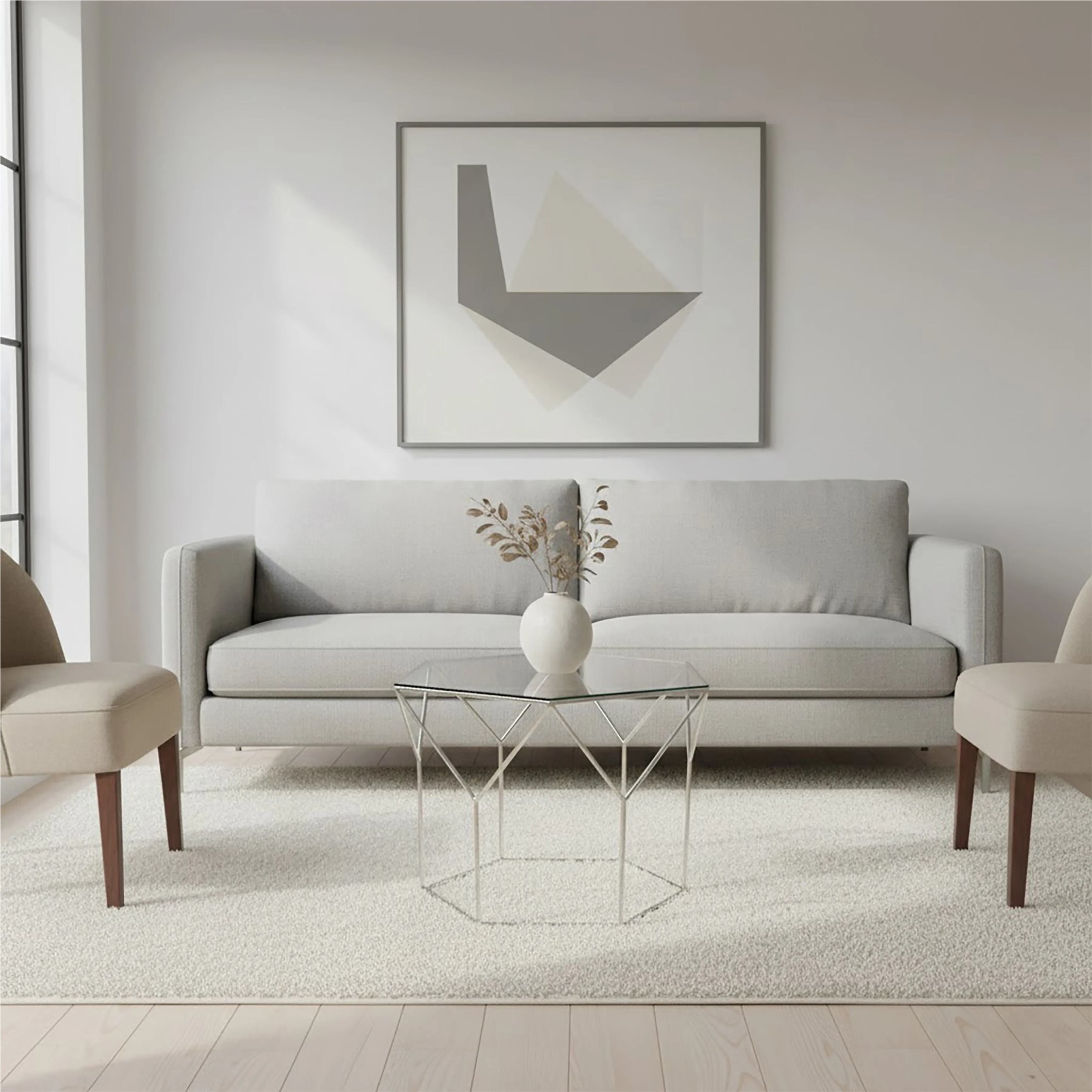 Orsina Shalimar Tempered Glass Round Coffee Table - Silver