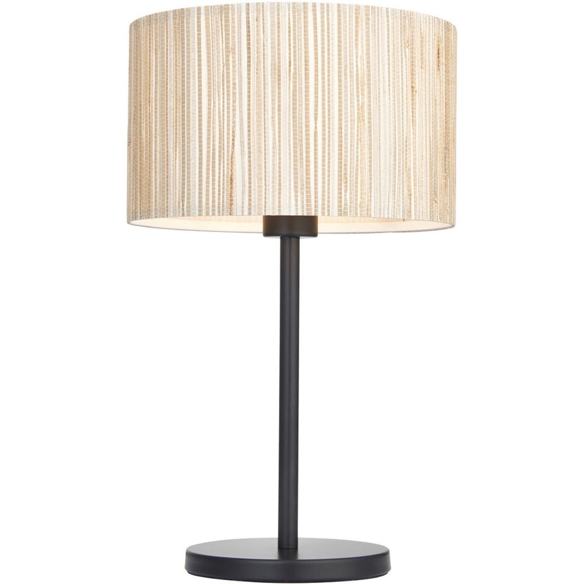 Loops Direct Natural Seagrass Steel and Seagrass Table Lamp - Matt Black