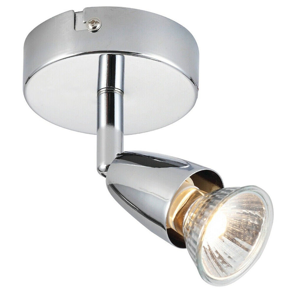 Loops Direct 8cm Diameter Amalfi Steel Adjustable Ceiling Spotlight - Chrome