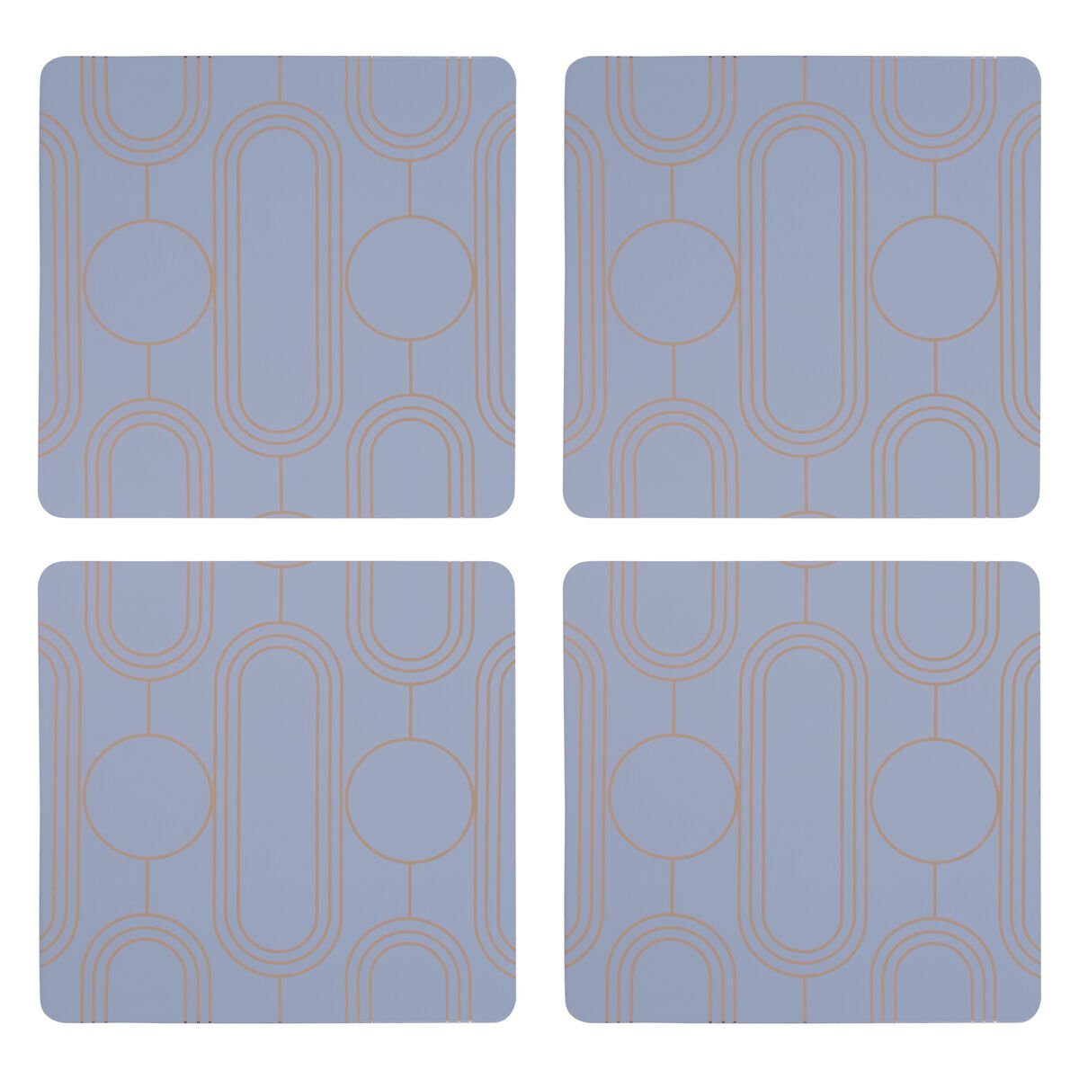 Orsina Set Of 4 Frosted Coasters - Blue