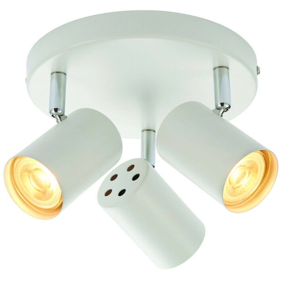 Loops Direct Steel Triple Adjustable Ceiling Spotlight - Matt White