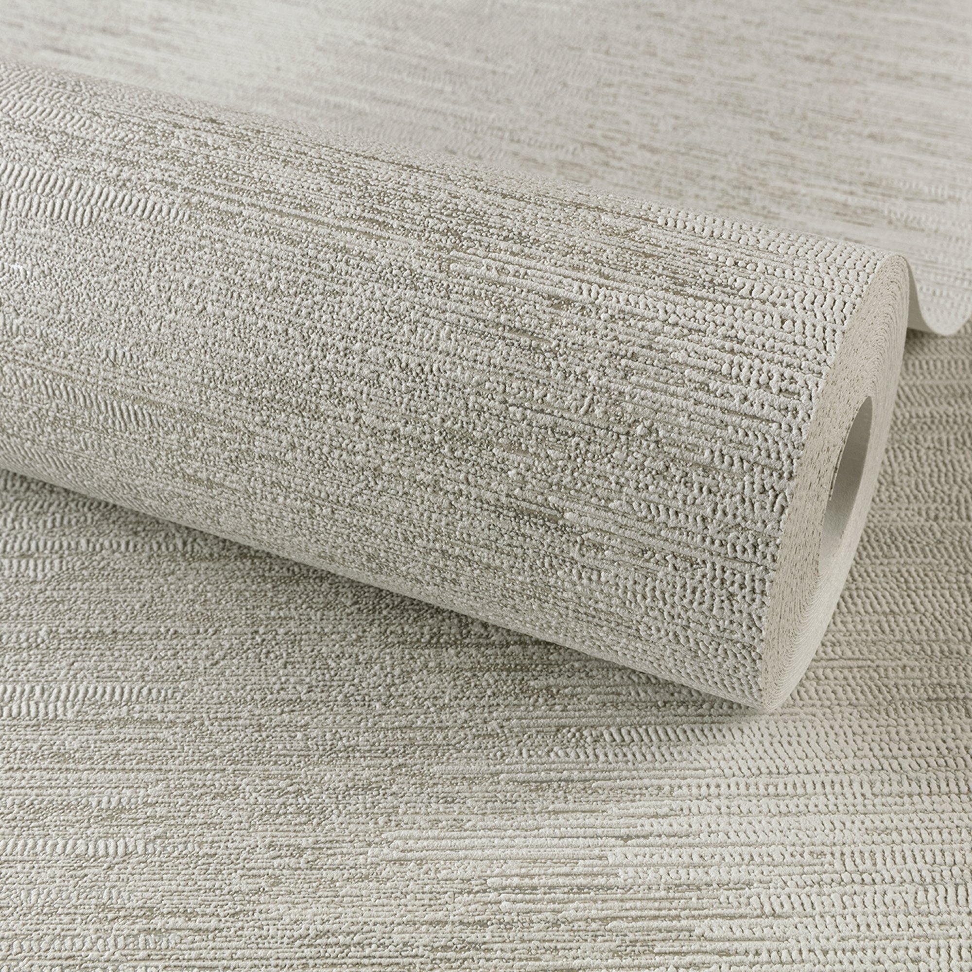 Grandeco Alcor Vertical Stripe Metallic Textured Wallpaper - Light Grey