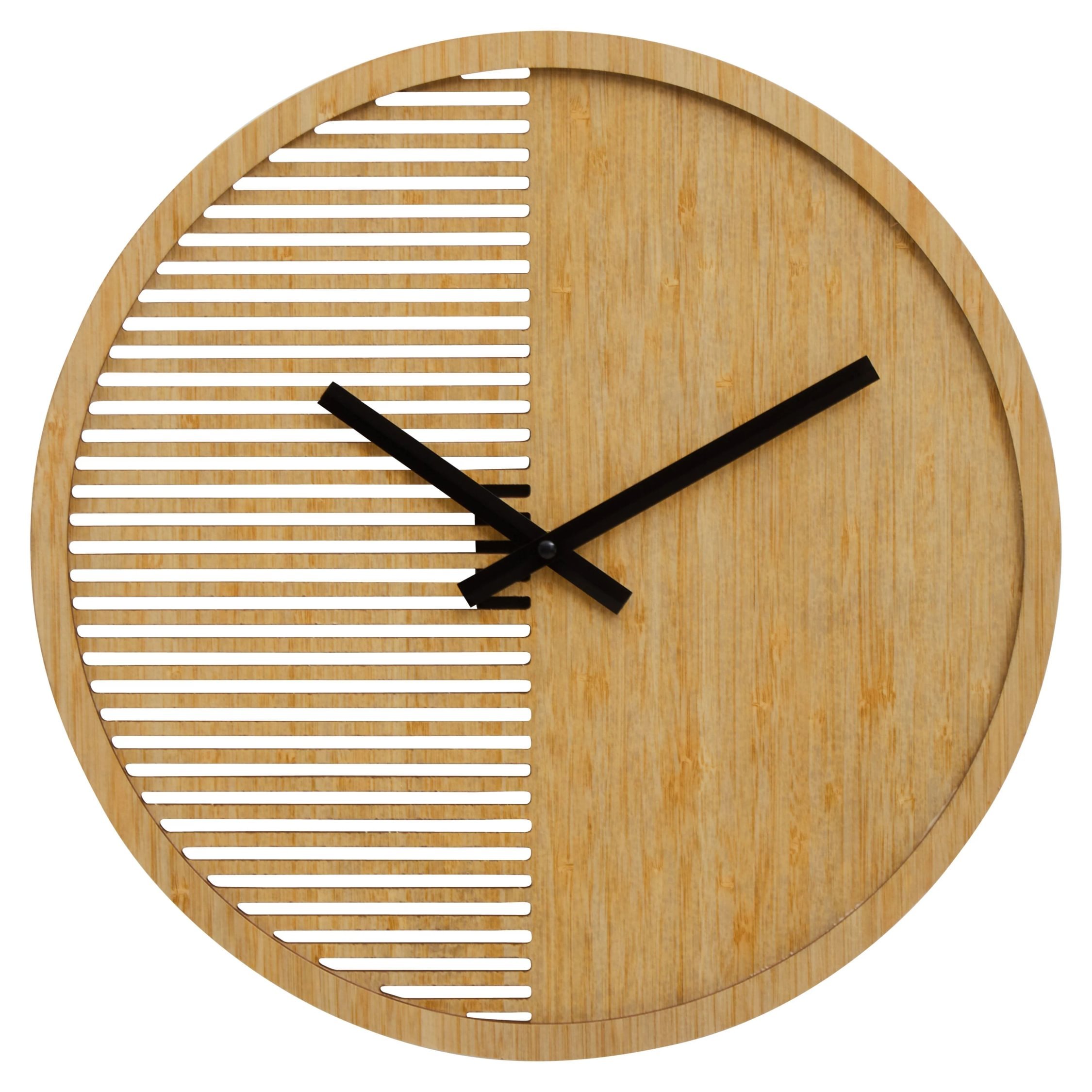 Orsina Vitus 40cm Dia Small Wooden Effect Wall Clock - Natural