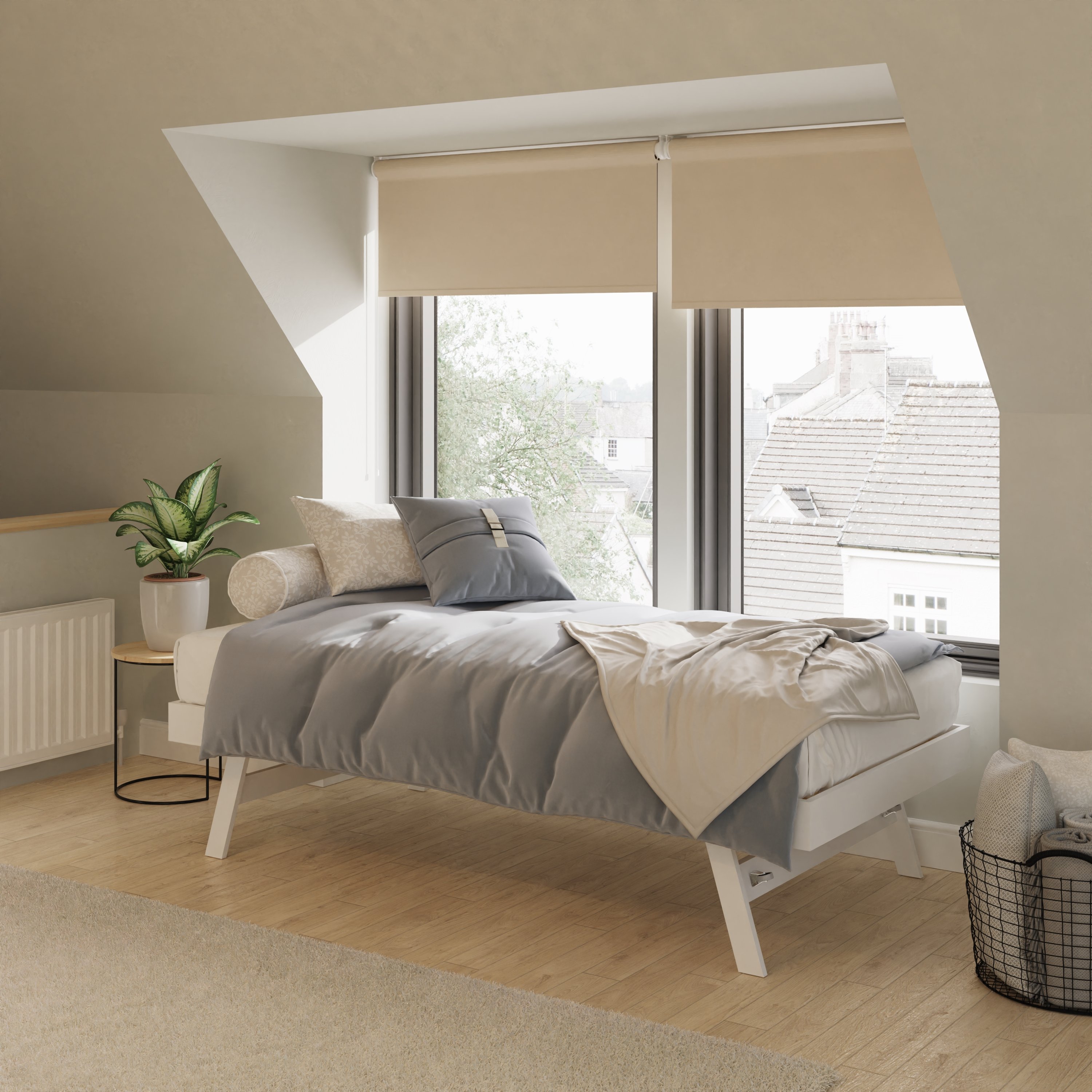 GFW Madrid Single Wooden Trundle Bed - White