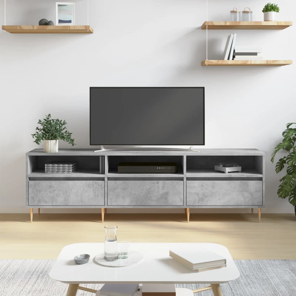 Walplus Engineered Wood TV Stand - Stone Grey - 150 x 30 x 44.5 cm