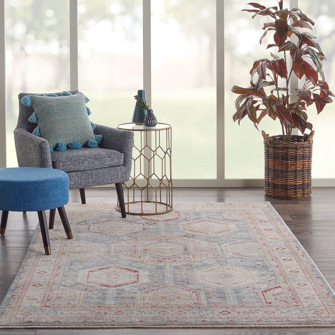 Mega Flooring Multi Traditional Bordered Runner - 79 x 305cm
