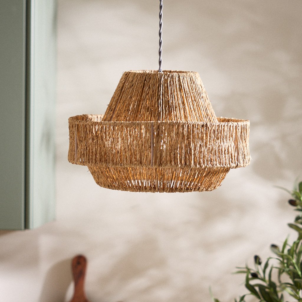 Dibor Jute Layered Pendant Light Shade - Natural 33cm
