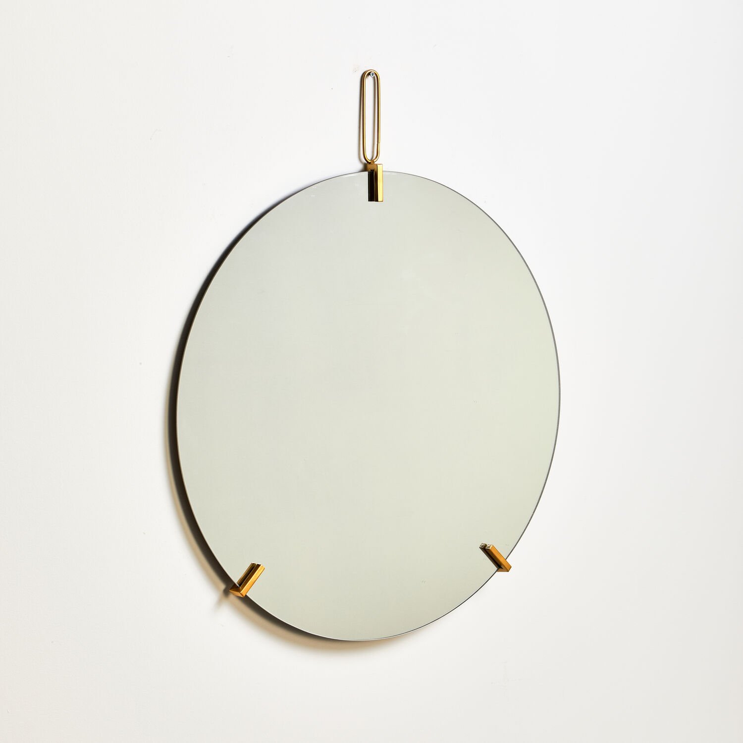 Orsina Matera Round Metal Wall Mirror With Hanging Loop - Gold