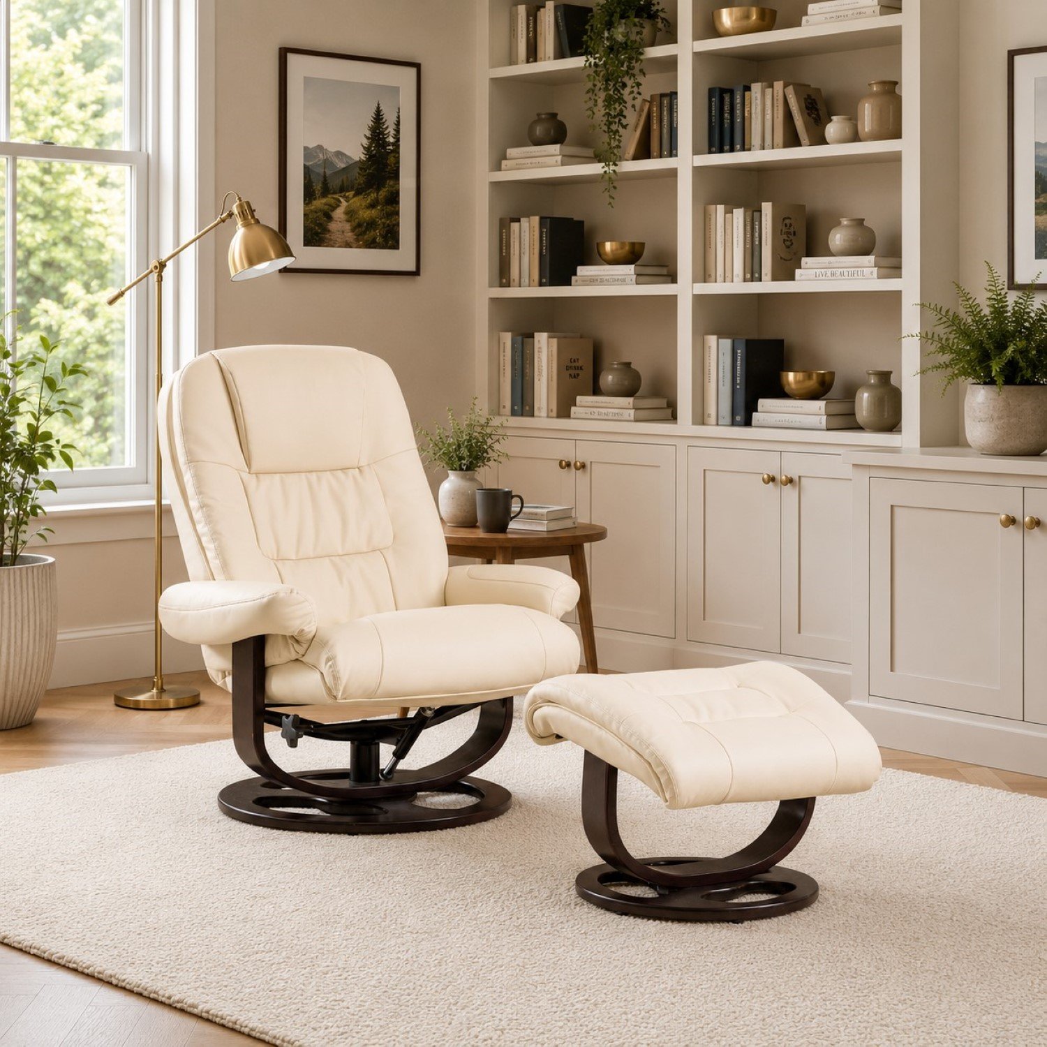 Artemis Home Burdell Swivel Recliner - Cream