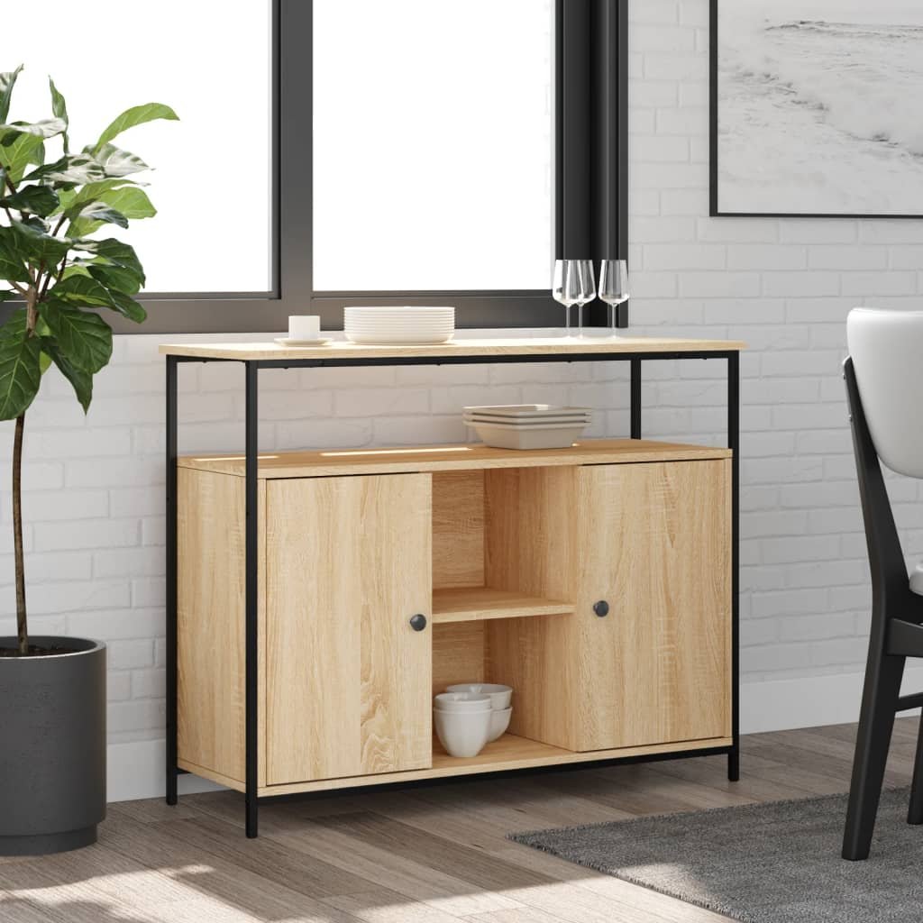 Walplus Engineered Wood Sideboard - Sonoma Oak - 100 x 35 x 80 cm