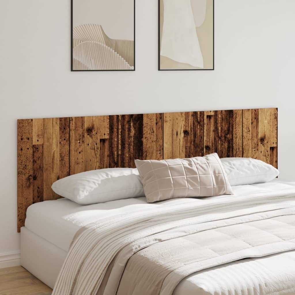 Walplus Engineered Wood Wall Headboard - Dark Wood - 240 x 1.5 x 80 cm