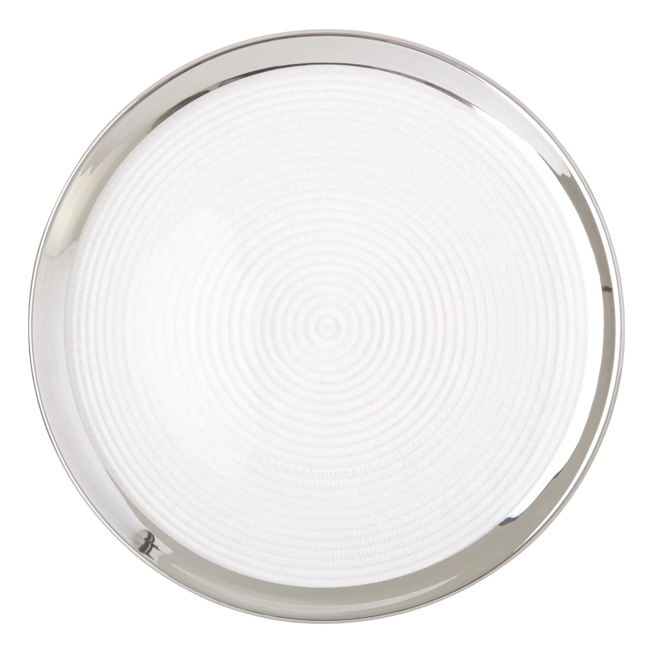 Orsina Ida Embossed Glass Coupe Charger Plate - Silver