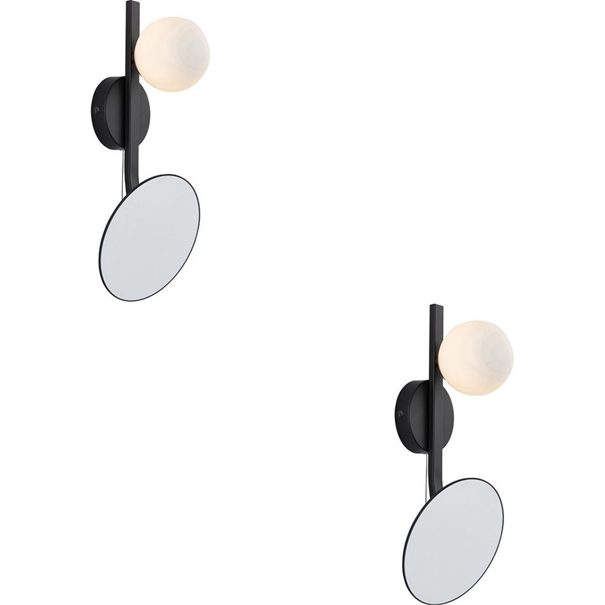 Loops Direct Pack of 2 Steel Bathroom Wall Light LED G9 - Matt Black