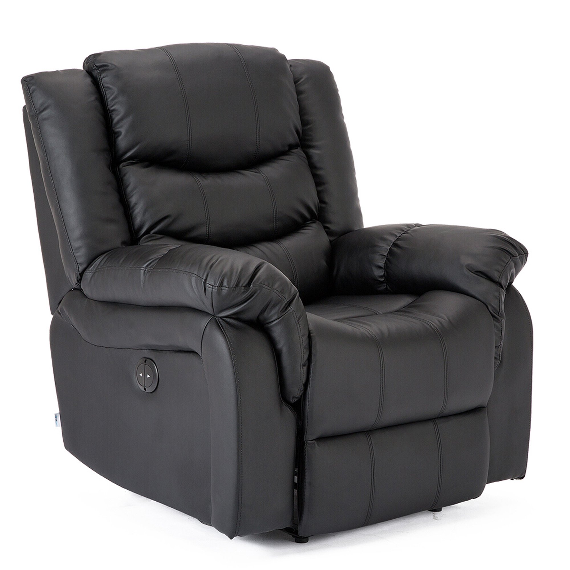 Furniture Online Seattle Electric Recliner Bonded Leather Chair - Black