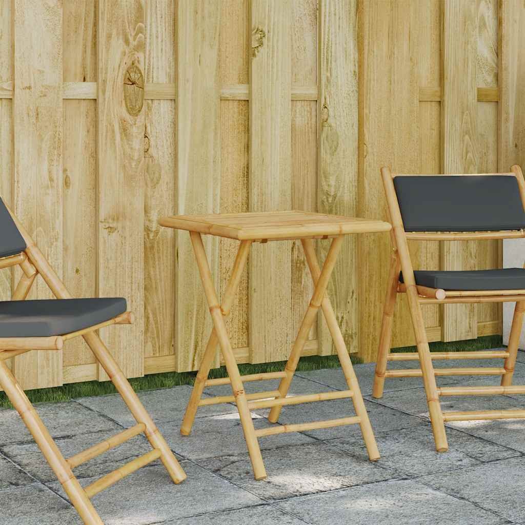 Walplus Folding Garden Table Bamboo - Brown - 55 x 55 x 75 cm