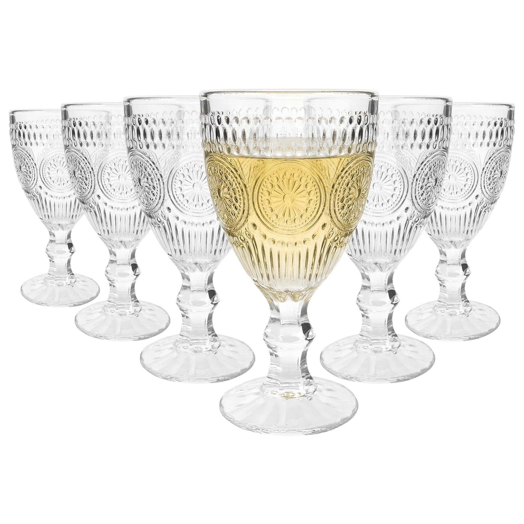 Argon Tableware Amore Ribbed Wine Glasses -  Pack of 6 - 310ml