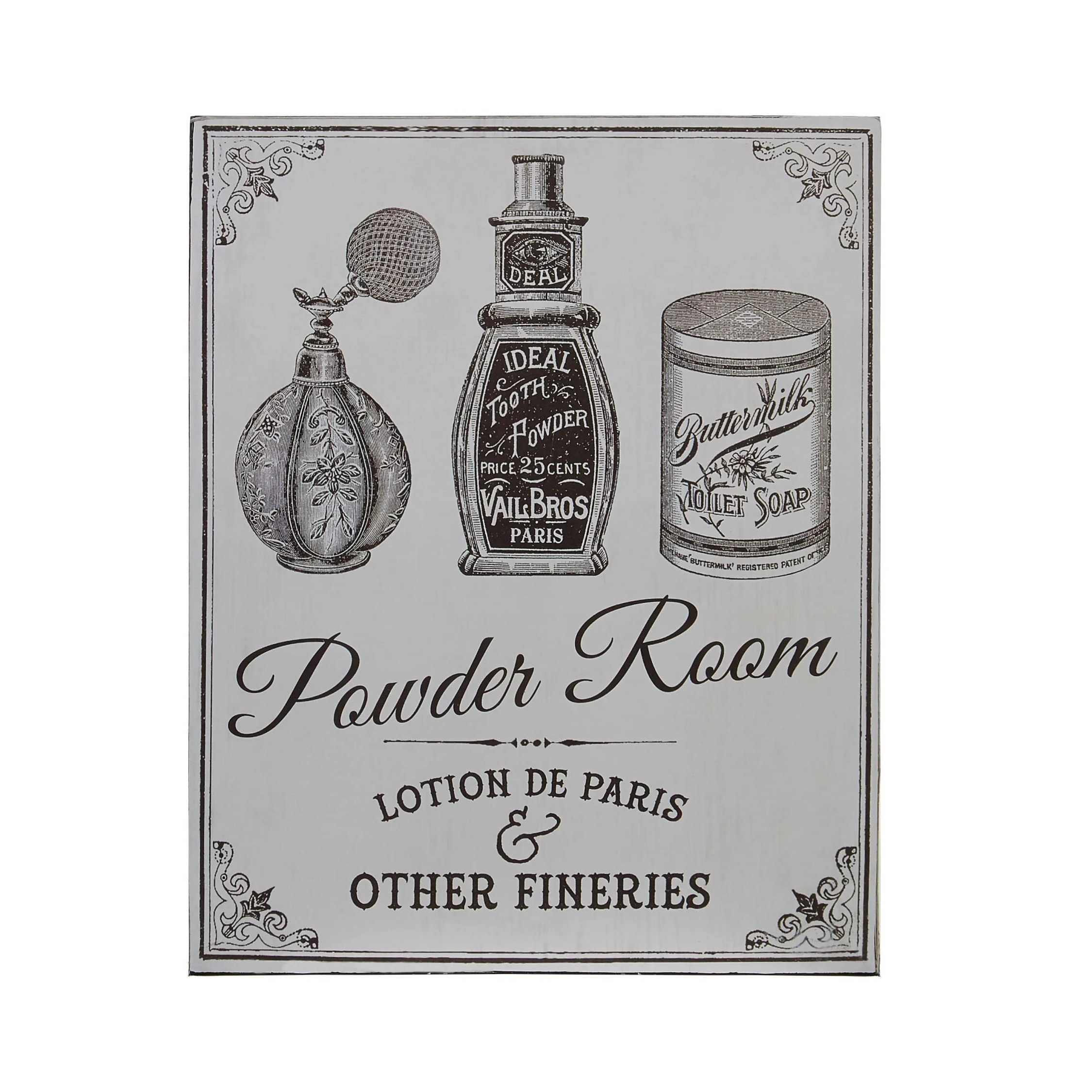 Orsina Madera Powder Room Wall Plaque