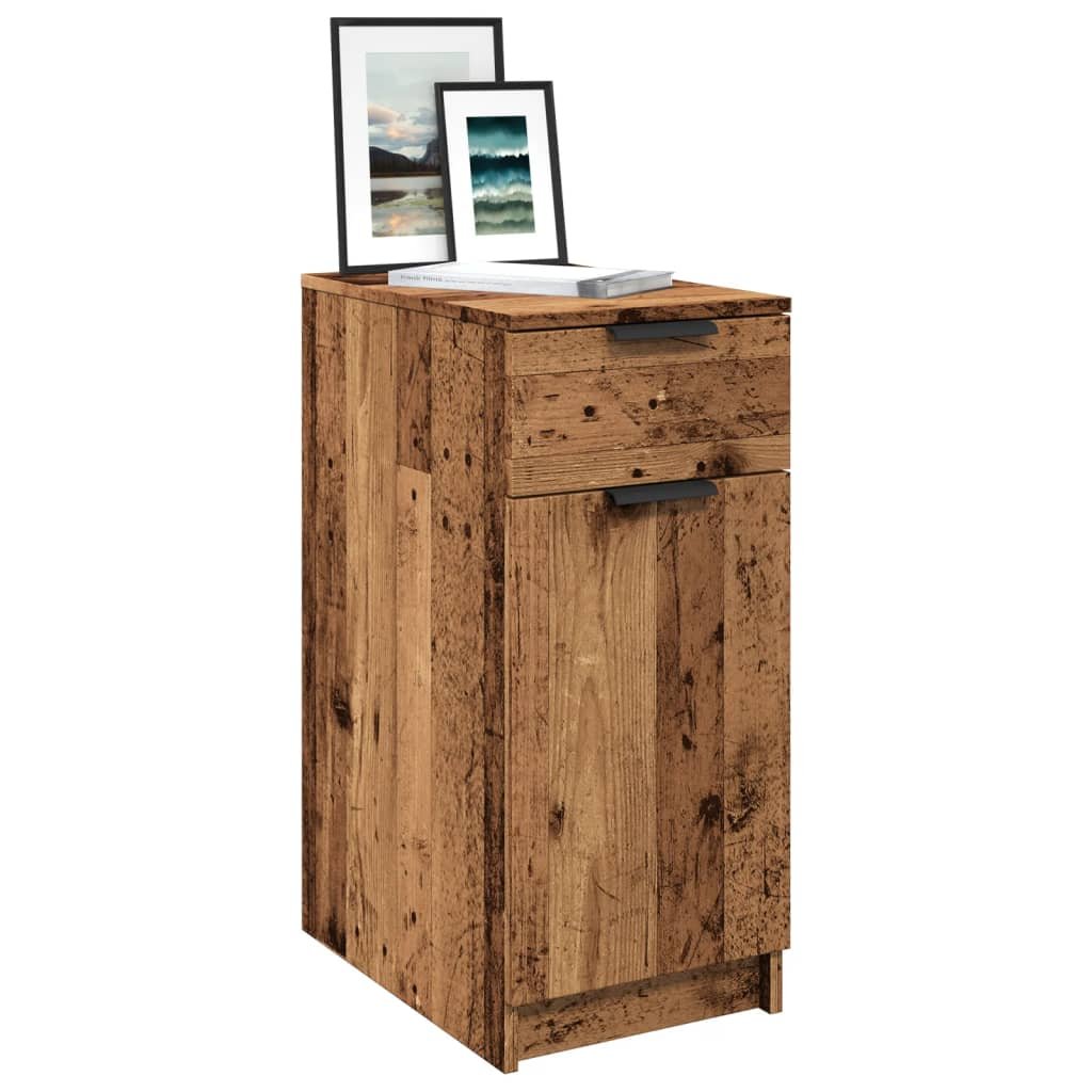 Walplus Engineered Wood Cabinet - Dark Wood - 33 x 50 x 75 cm