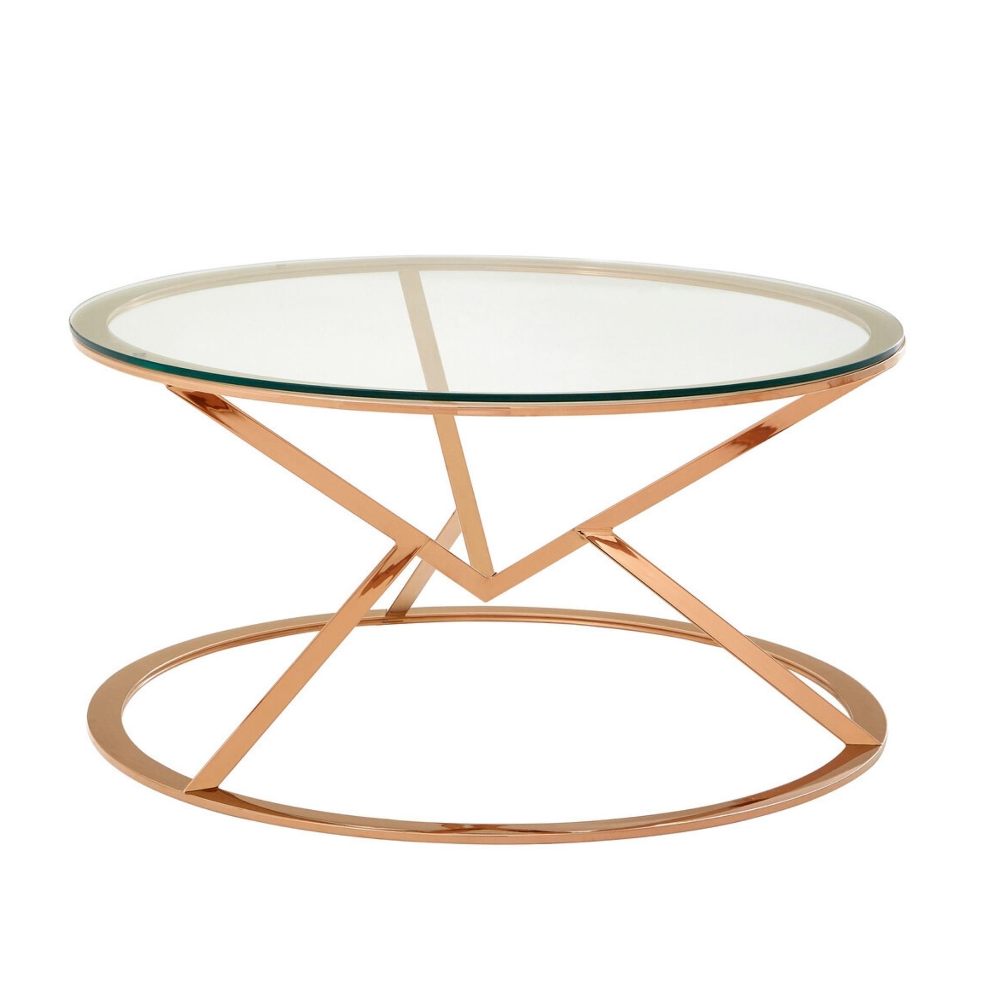 Orsina Allure Glass Coffee Table - Rose Gold
