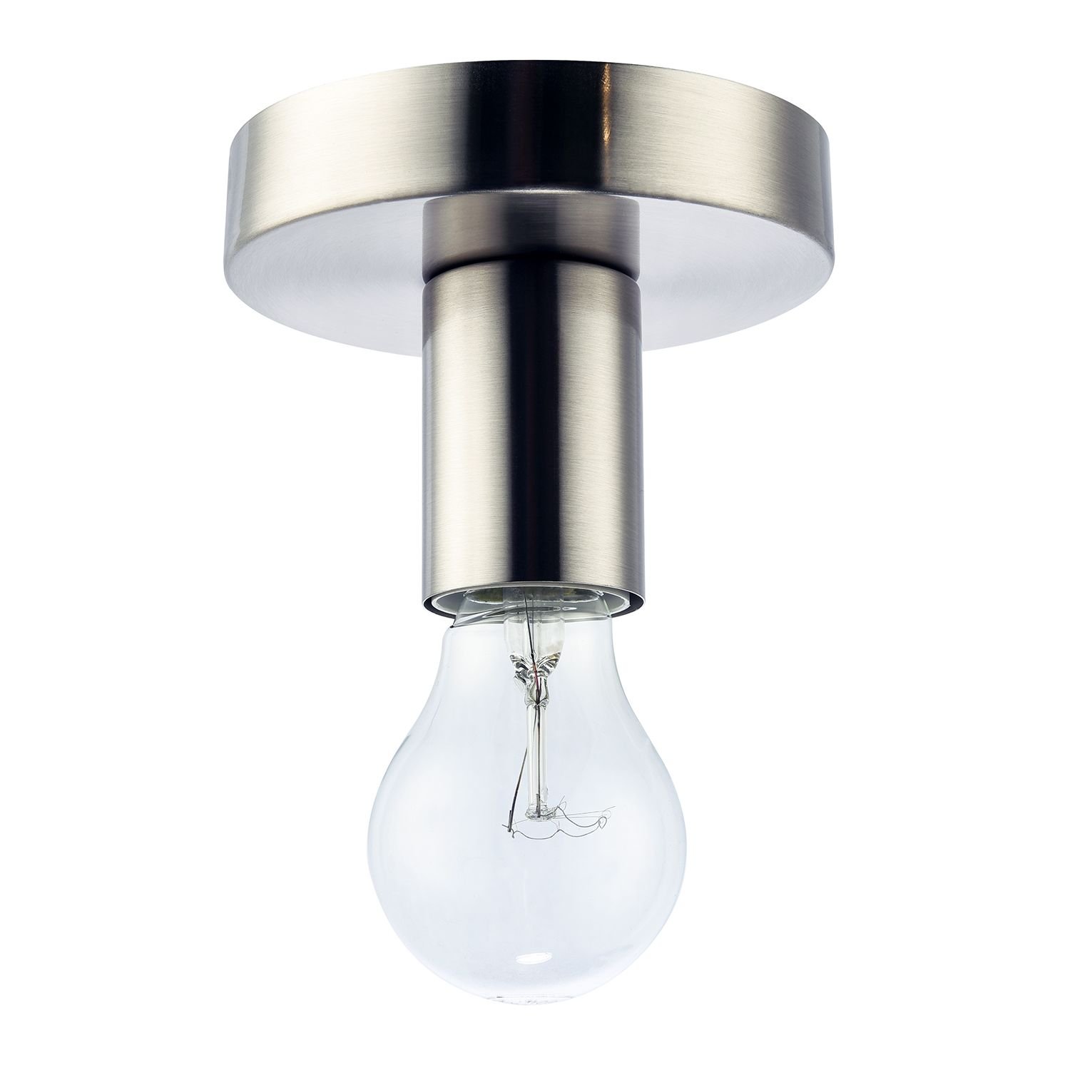 Happy Homewares Satin Nickel or for Industrial Bulbs Ceiling Light - 12cm