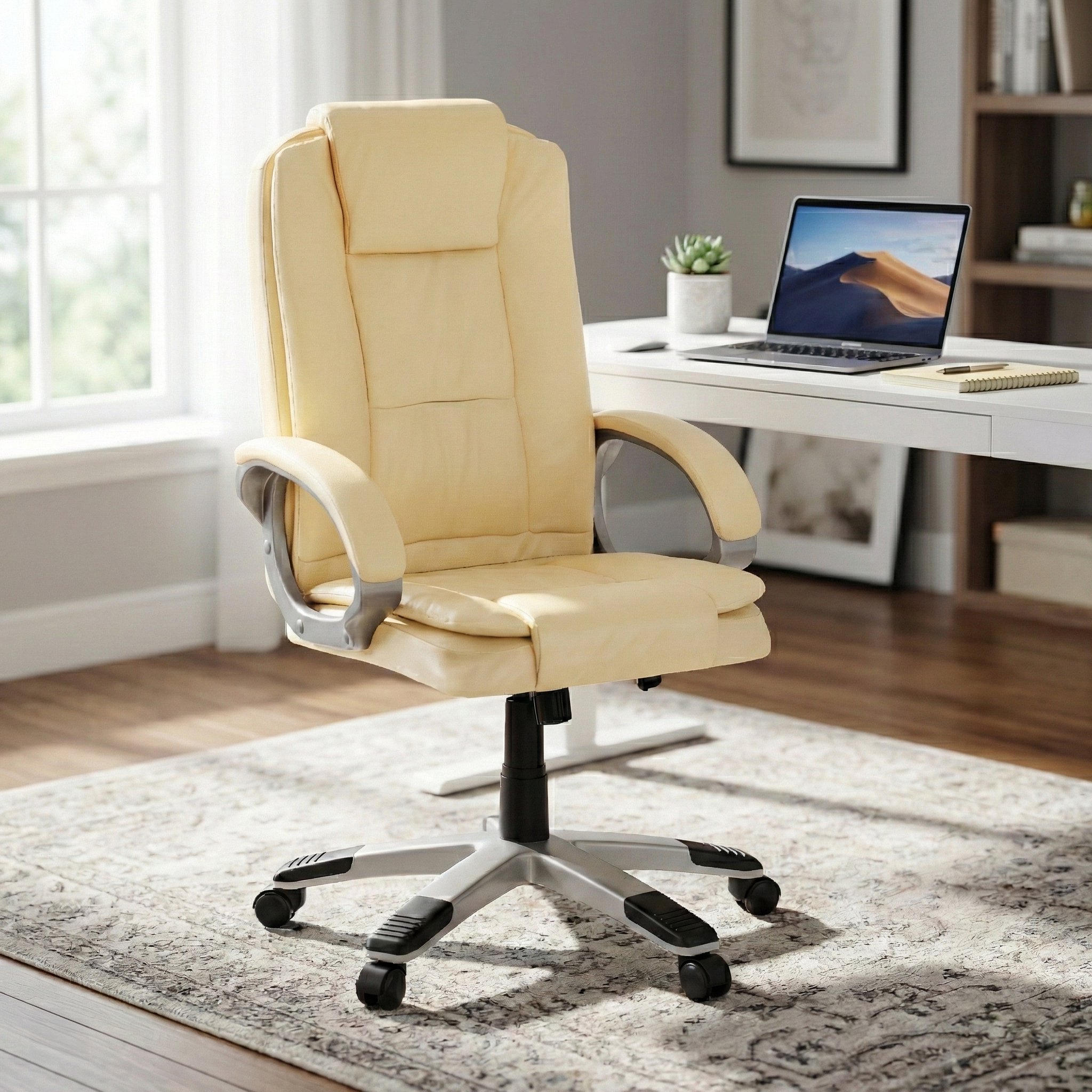 Vida Designs Charlton Office Chair - Cream