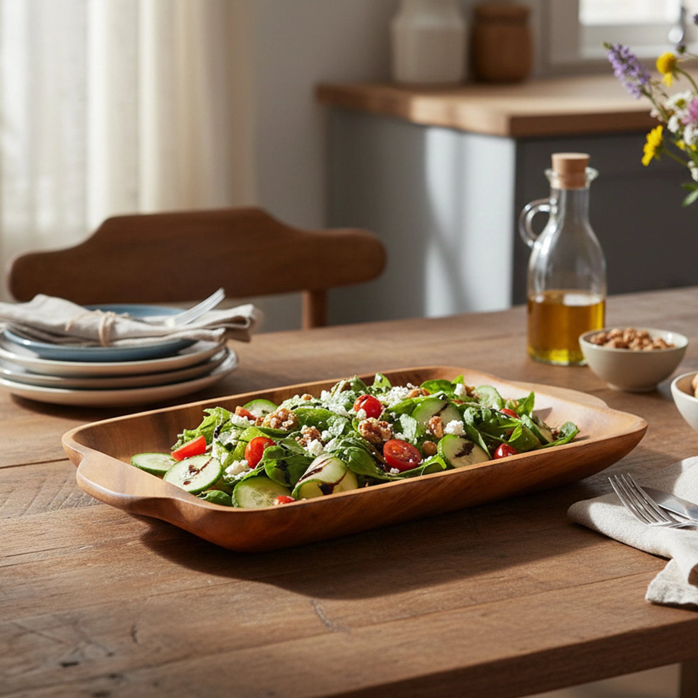 Orsina Kora Serving Platter in Acacia Wood - Natural